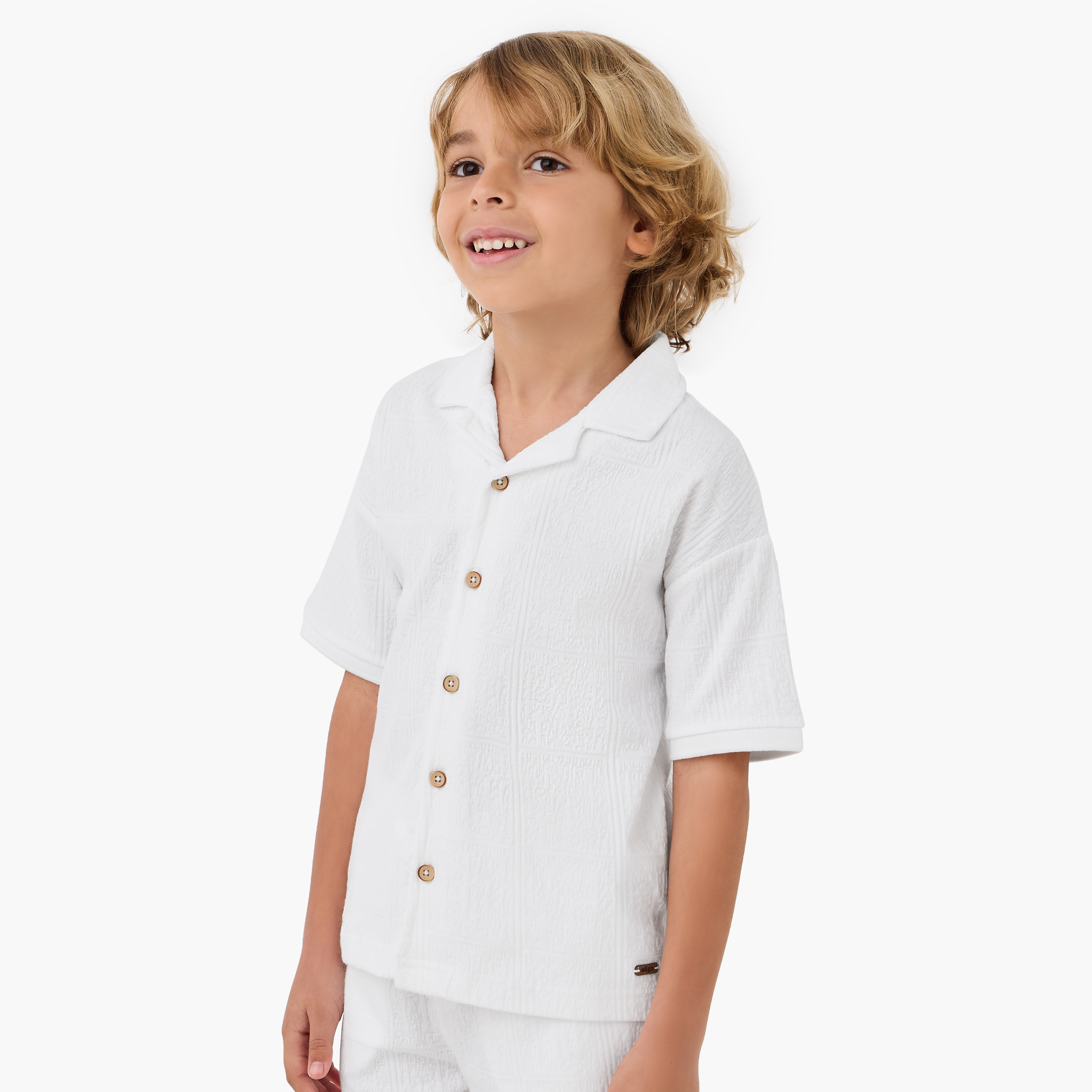 Eligo Textured Camp Collar Shirt and Shorts Set-baby-boys-clothing-setsandcoords-image-2