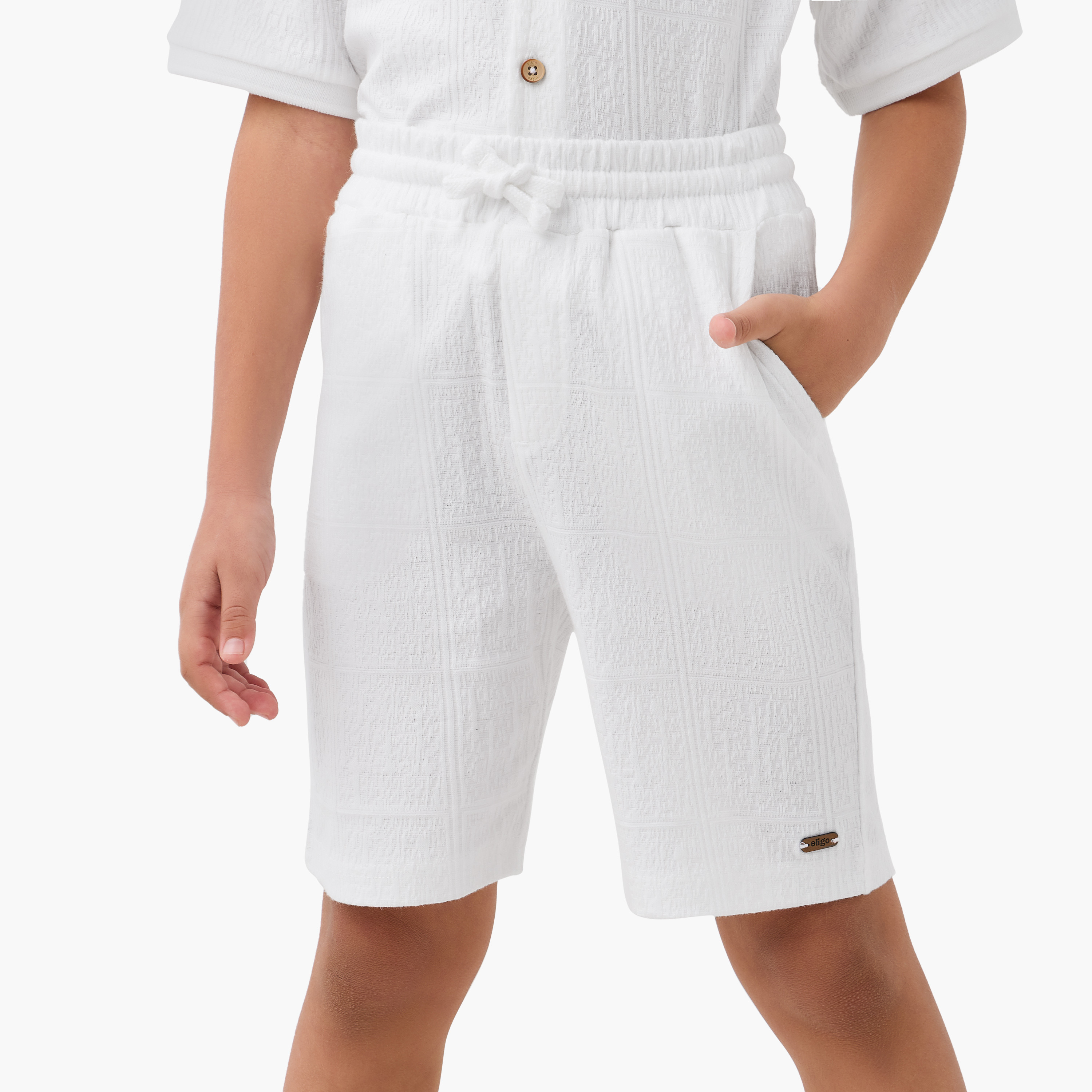 Eligo Textured Camp Collar Shirt and Shorts Set-baby-boys-clothing-setsandcoords-image-4