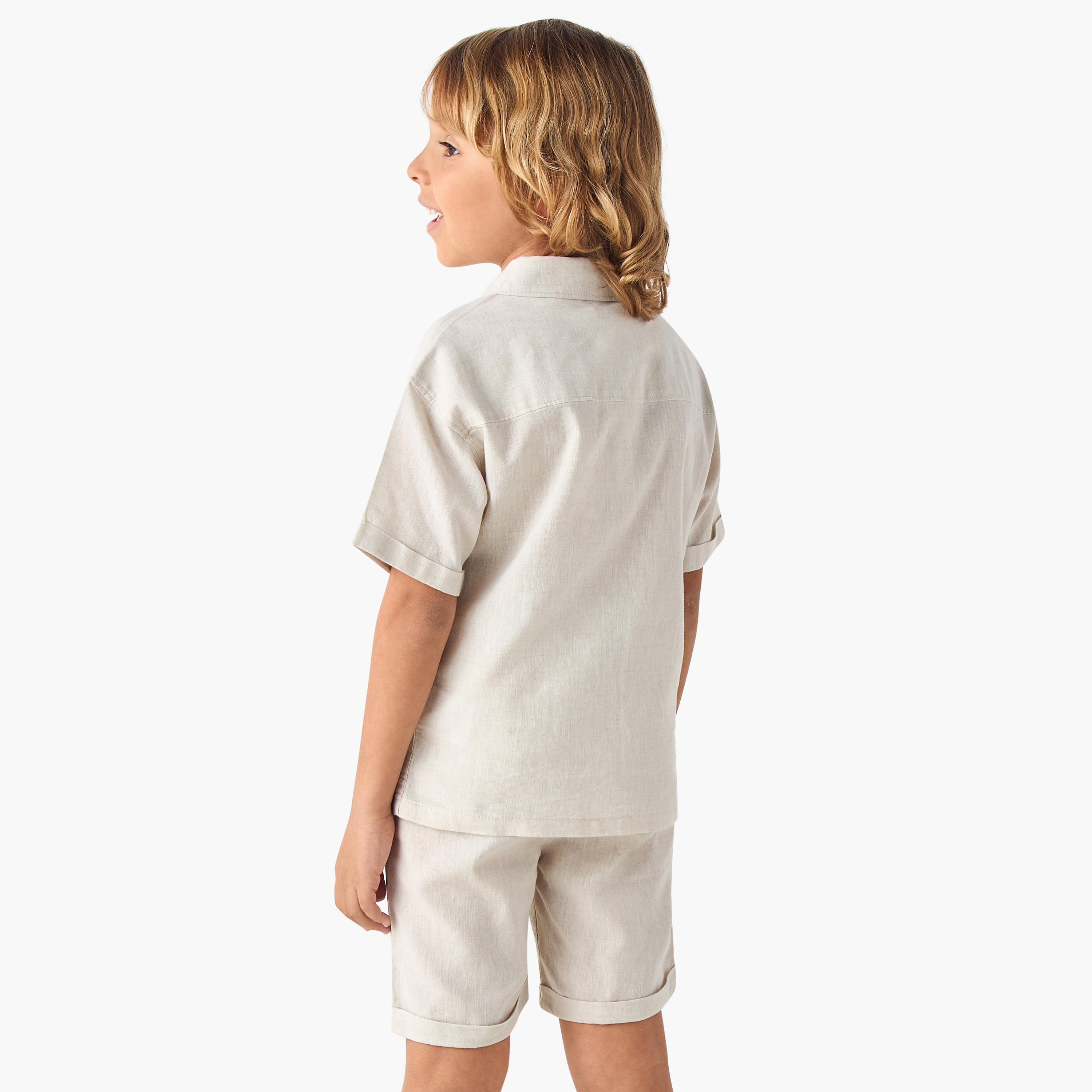 Eligo Solid Short Sleeves Shirt and Shorts Set-baby-boys-clothing-setsandcoords-image-3