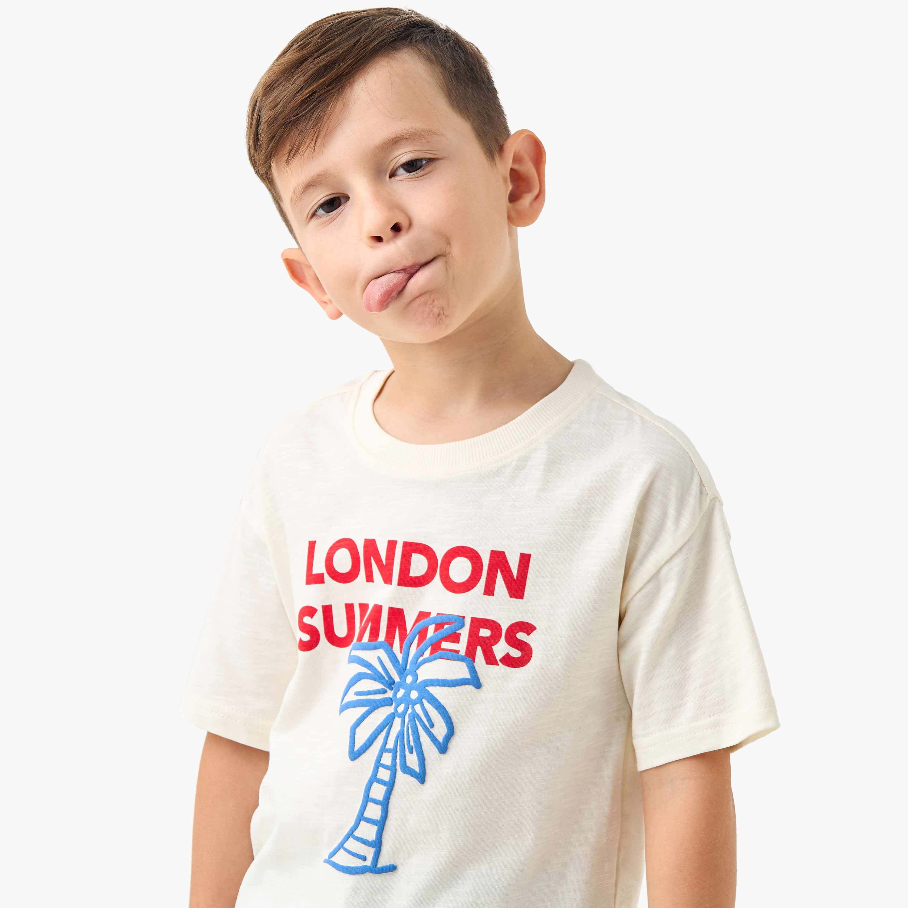 تيشيرت بطبعات وياقة ضيقة وأكمام قصيرة من لي كوبر-boys-clothing-tshirtsandpolos-image-4