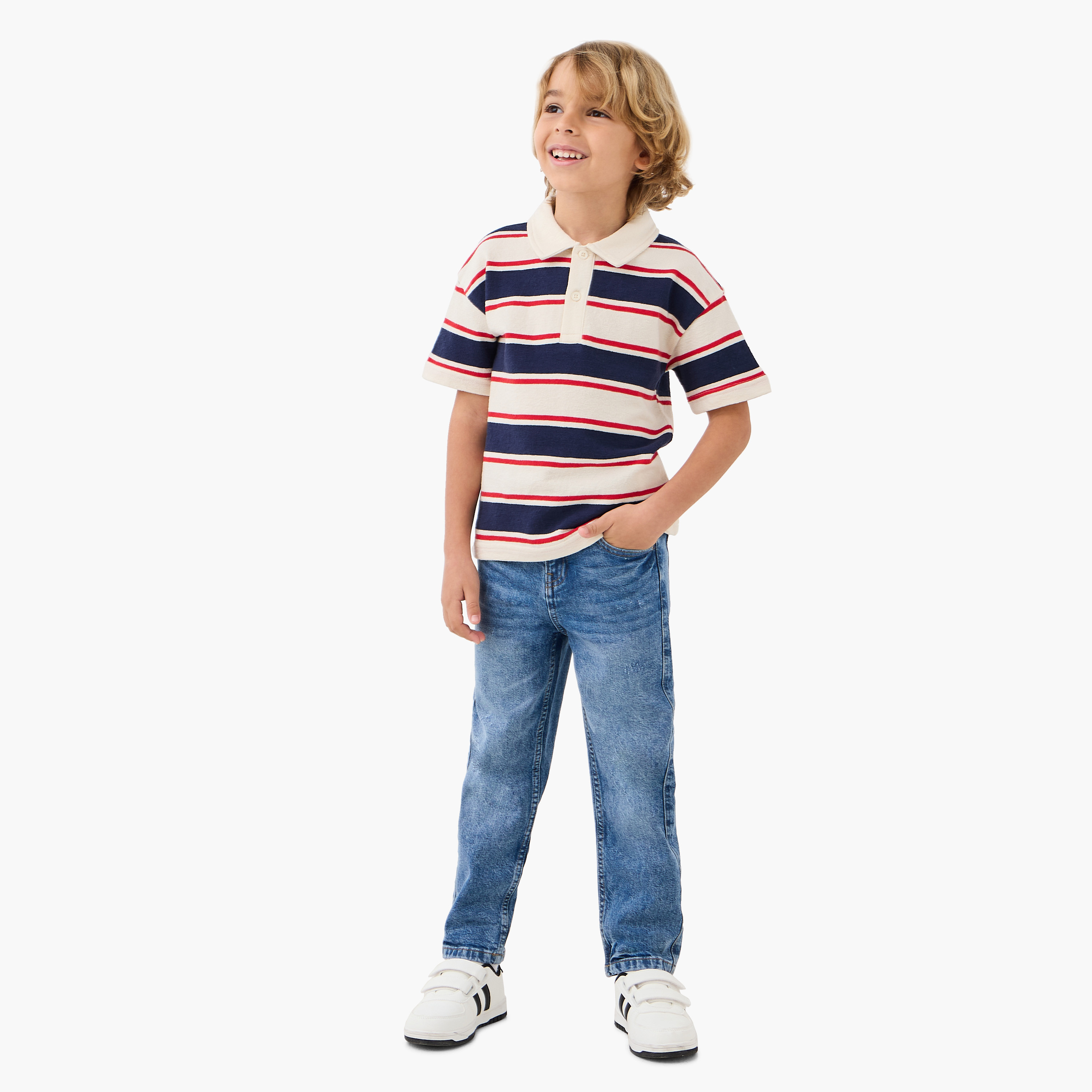 تيشيرت بولو مخطط بأكمام قصيرة من لي كوبر-boys-clothing-tshirtsandpolos-image-2