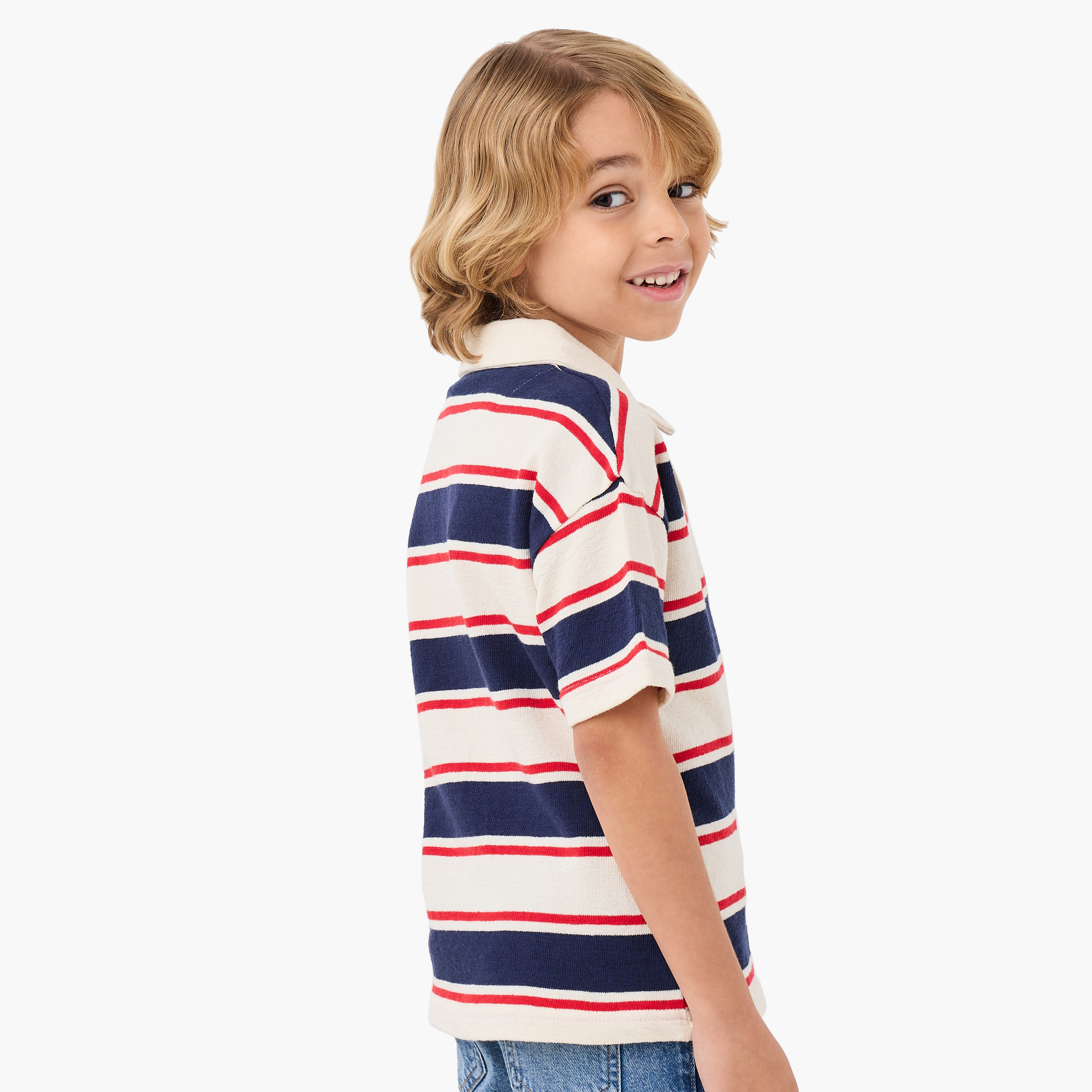 تيشيرت بولو مخطط بأكمام قصيرة من لي كوبر-boys-clothing-tshirtsandpolos-image-3