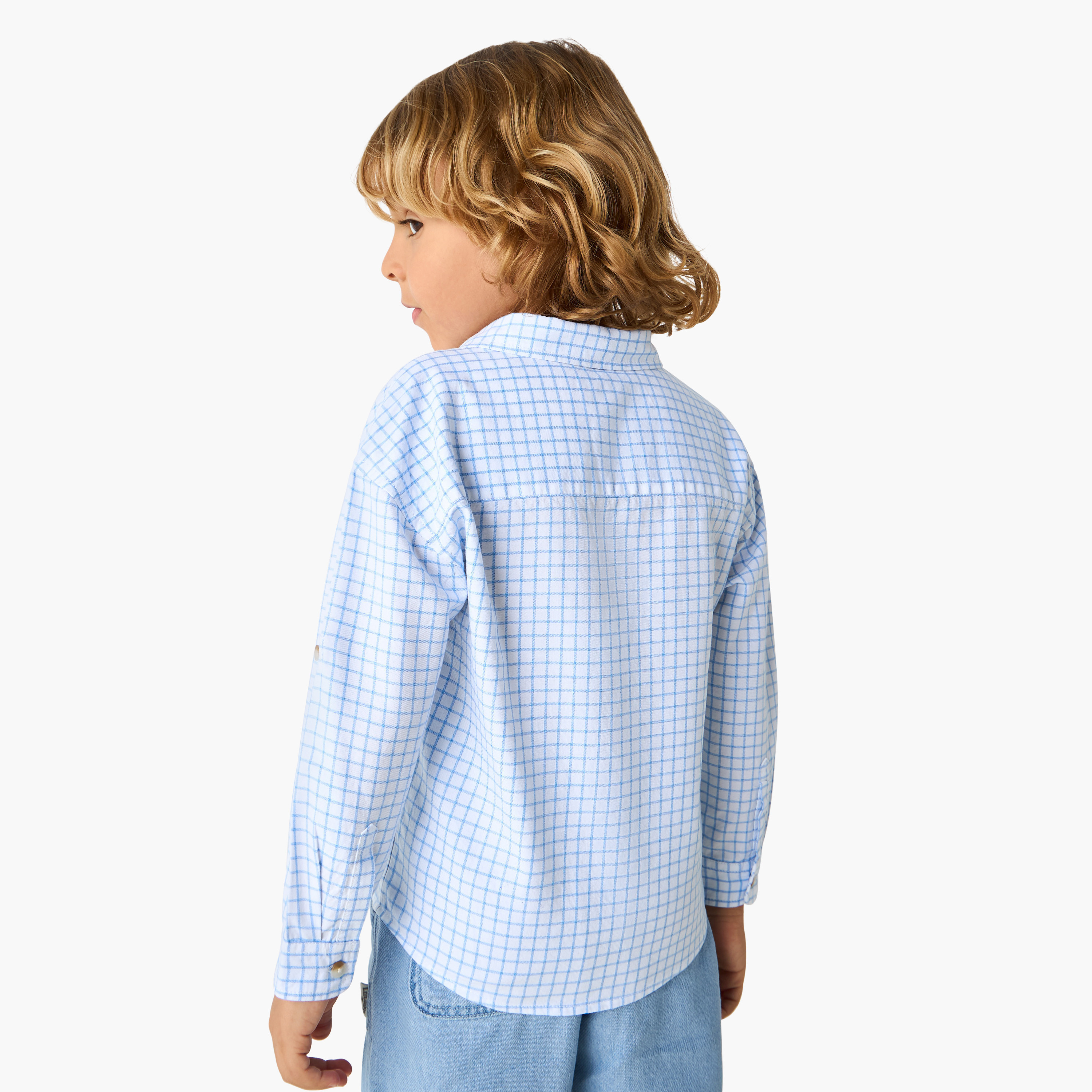 Lee Cooper Checked Shirt with Long Sleeves-boys-clothing-shirts-image-3