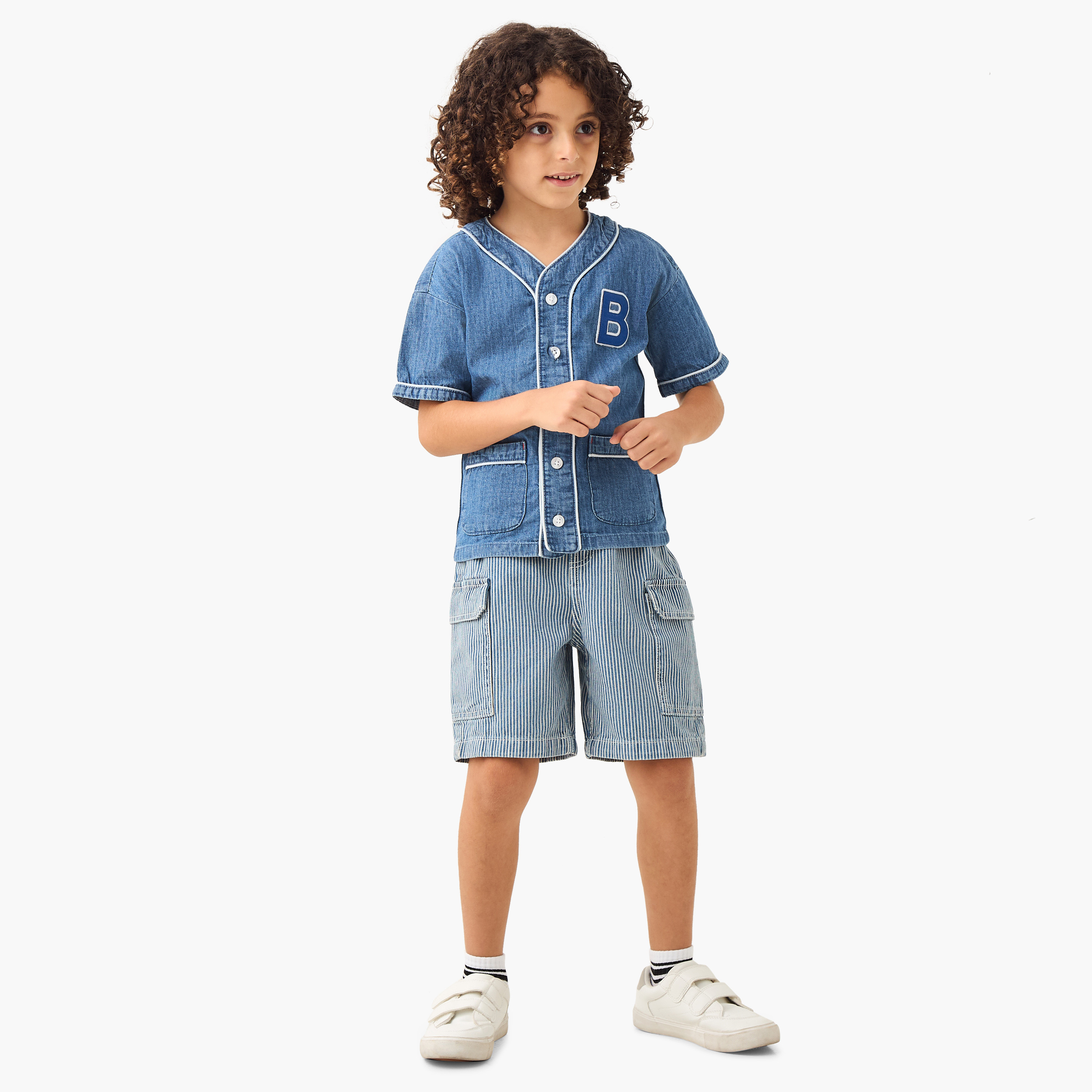 Lee Cooper Boys' Applique Detail Baseball Shirt with Short Sleeves-boys-clothing-shirts-image-2
