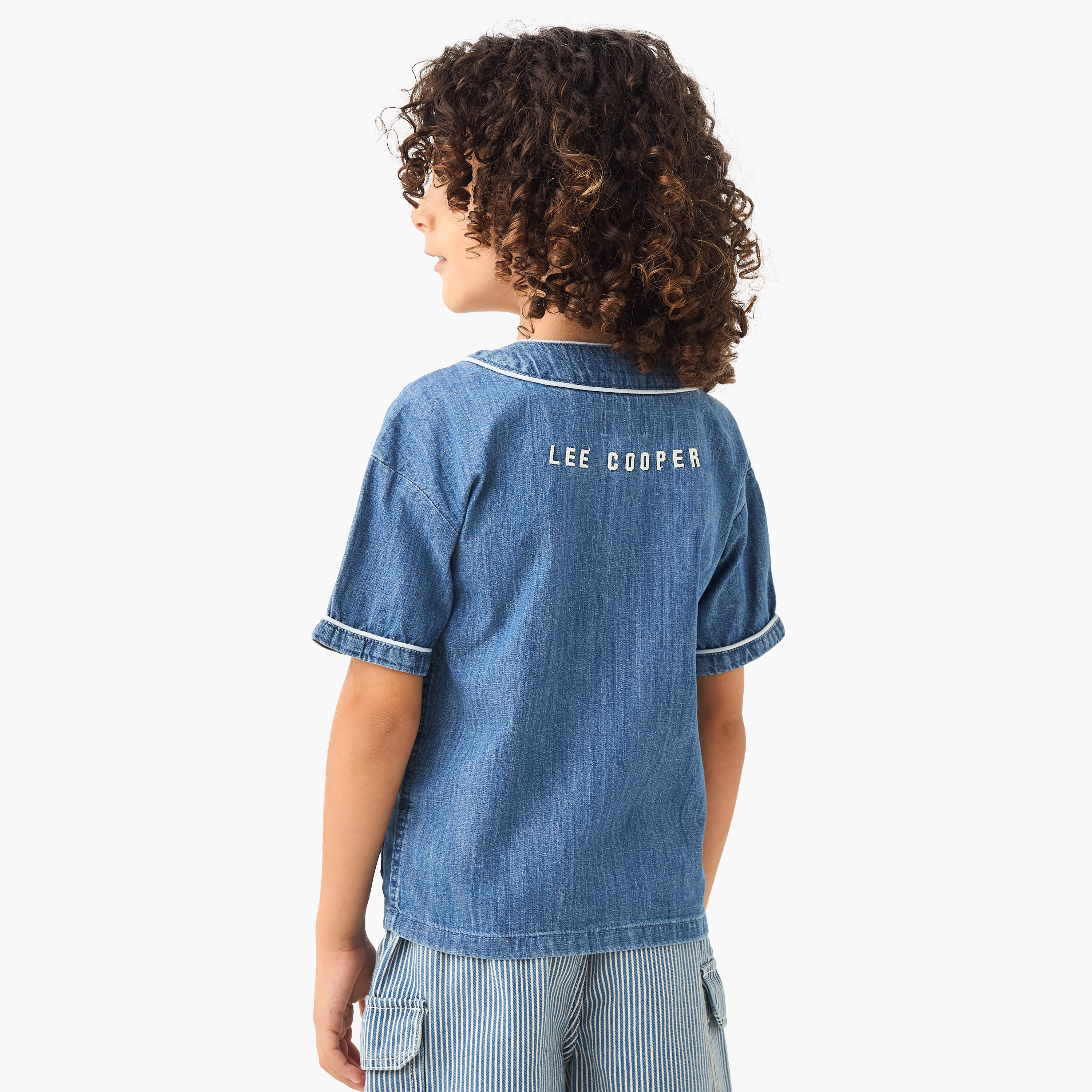 Lee Cooper Boys' Applique Detail Baseball Shirt with Short Sleeves-boys-clothing-shirts-image-3