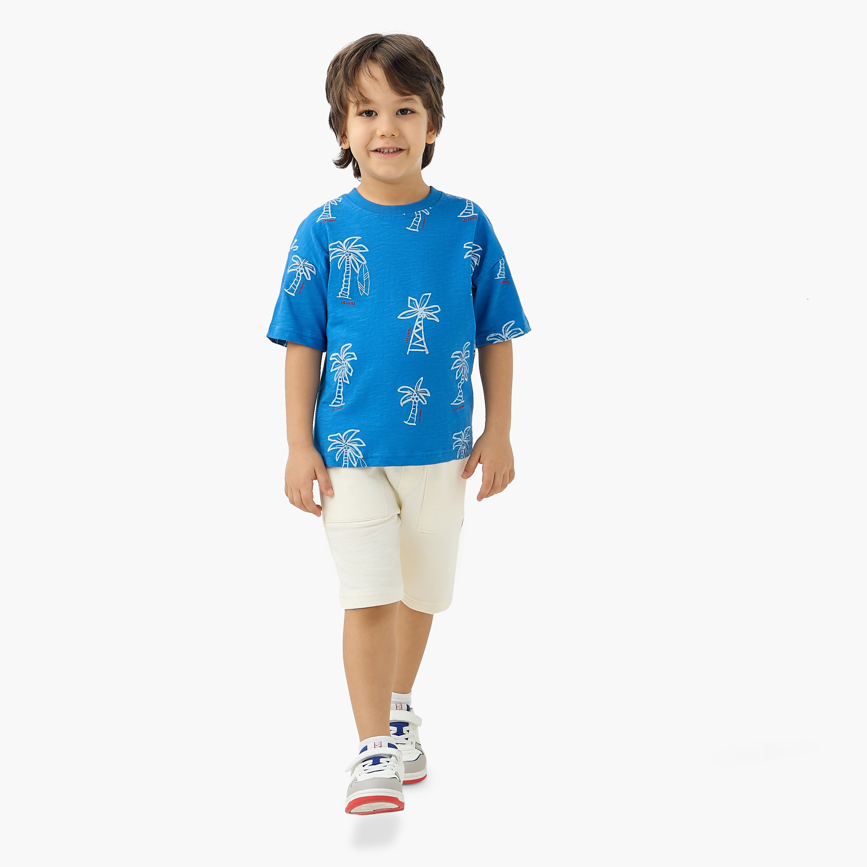 Lee Cooper Palm Tree Print T-shirt and Shorts Set-boys-clothing-setsandcoords-image-1