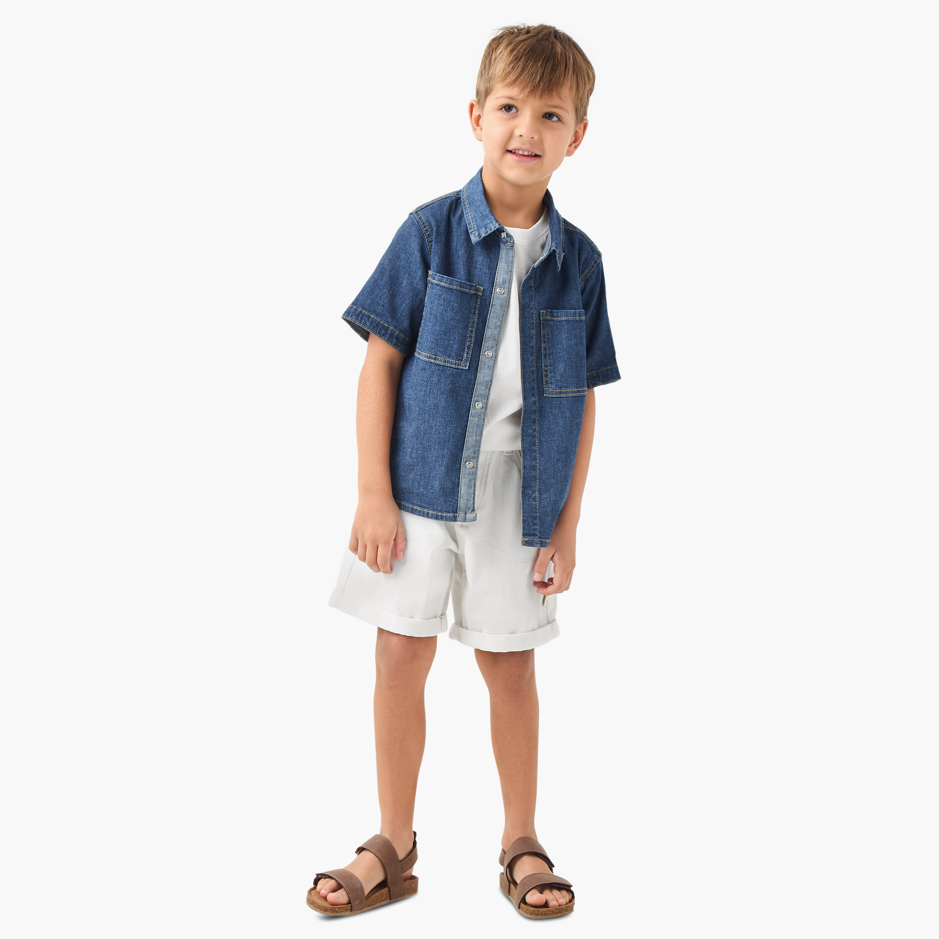 شورت دينم سادة بجيوب من لي كوبر-baby-boys-clothing-bottoms-shorts-image-2