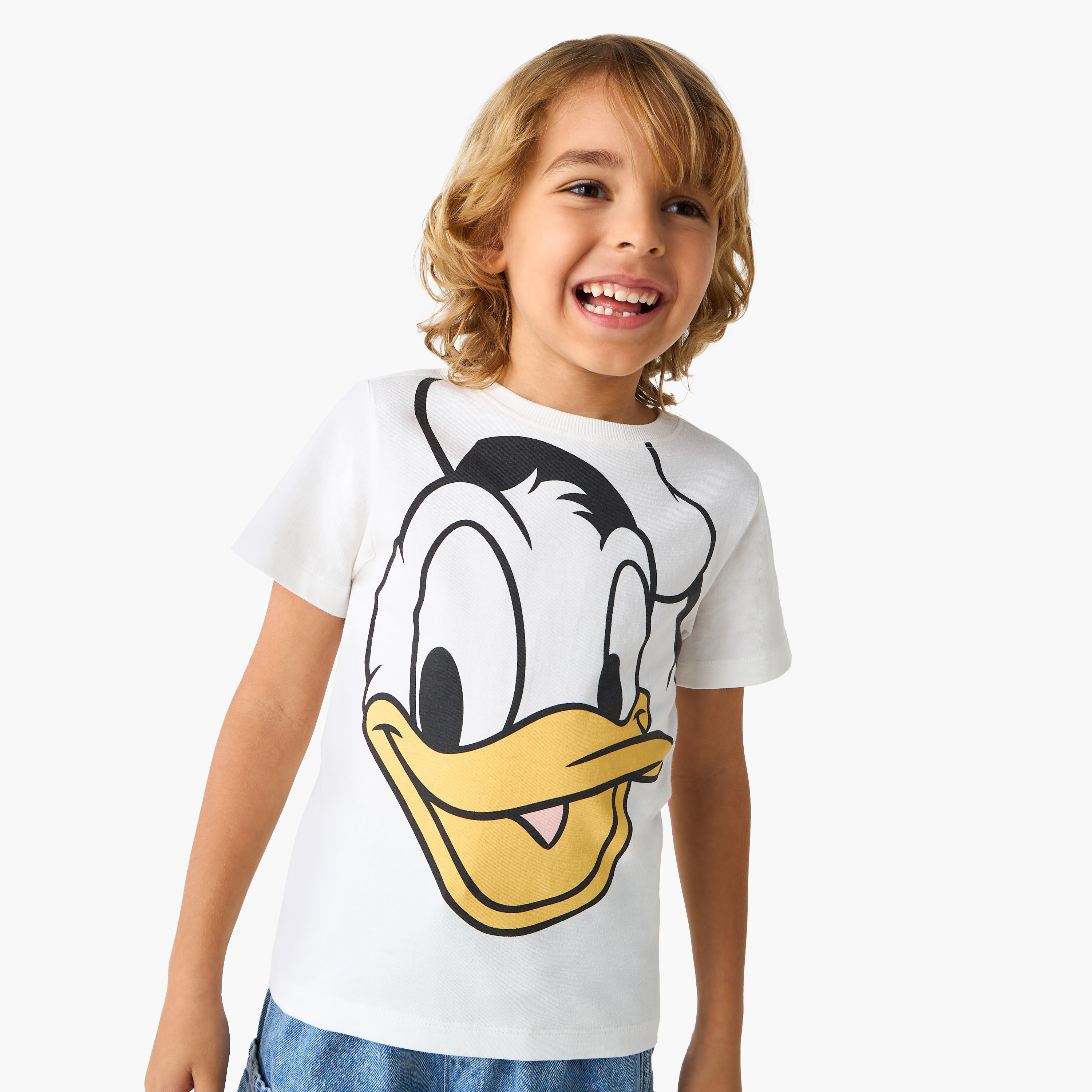 تيشيرت بطبعات دونالد داك وأكمام قصيرة من ديزني-boys-clothing-tshirtsandpolos-image-1