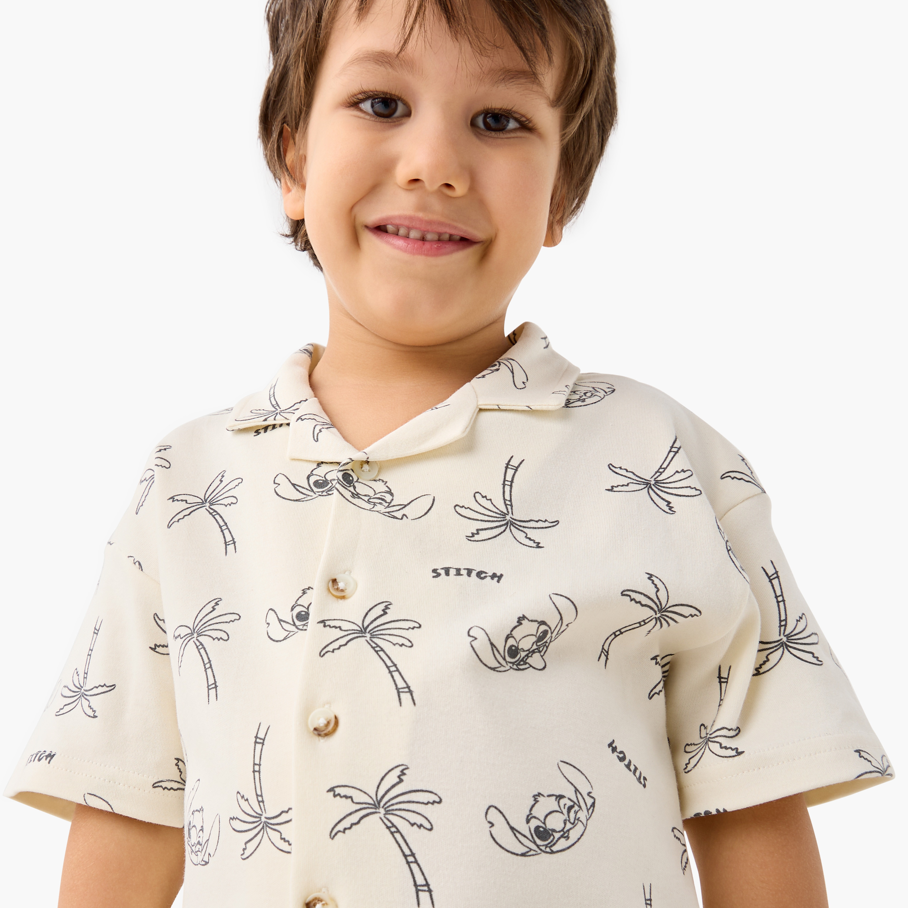 Stitch Print Shirt and Shorts Set-baby-boys-clothing-setsandcoords-image-6