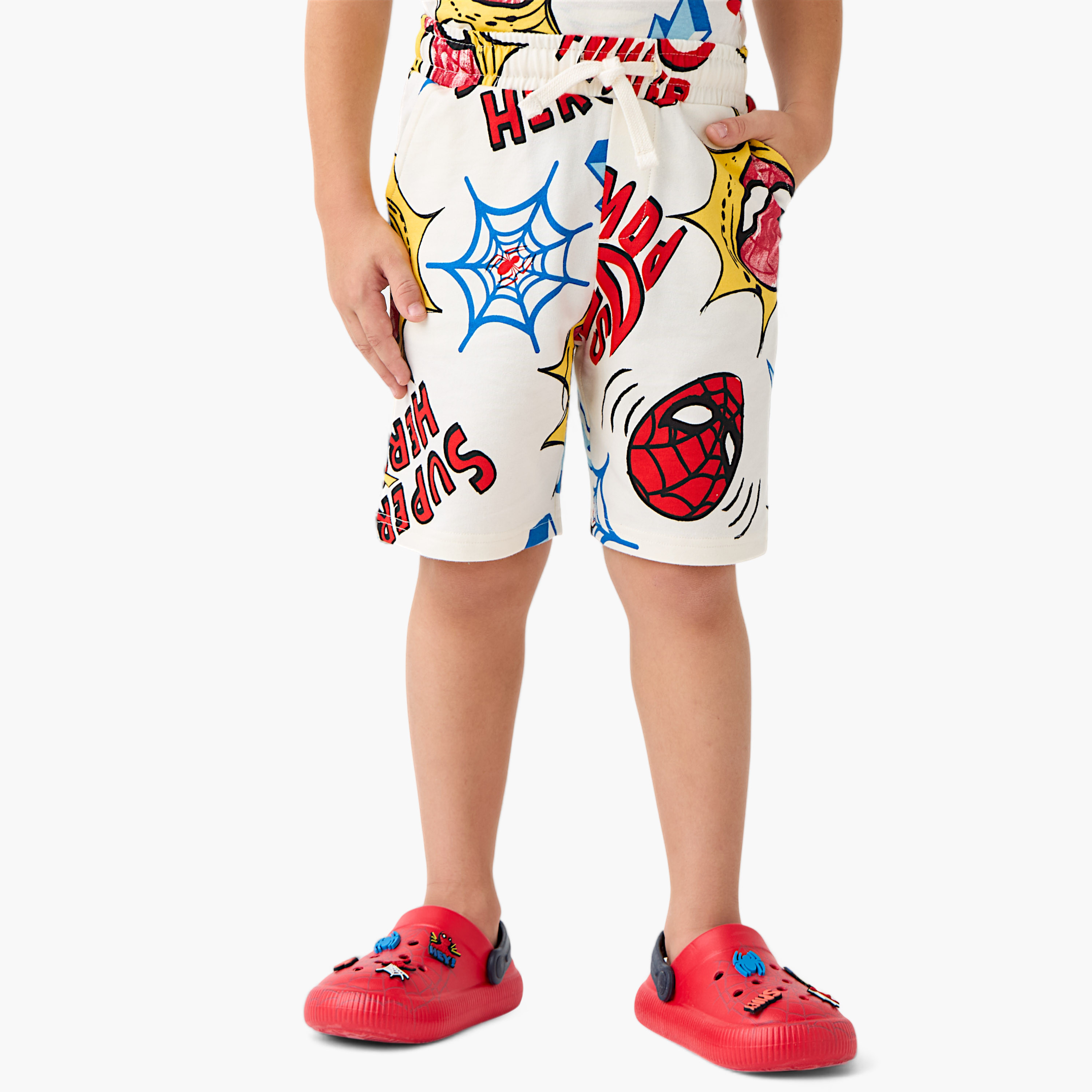 Spider-Man Print T-shirt and Shorts Set-boys-clothing-setsandcoords-image-3