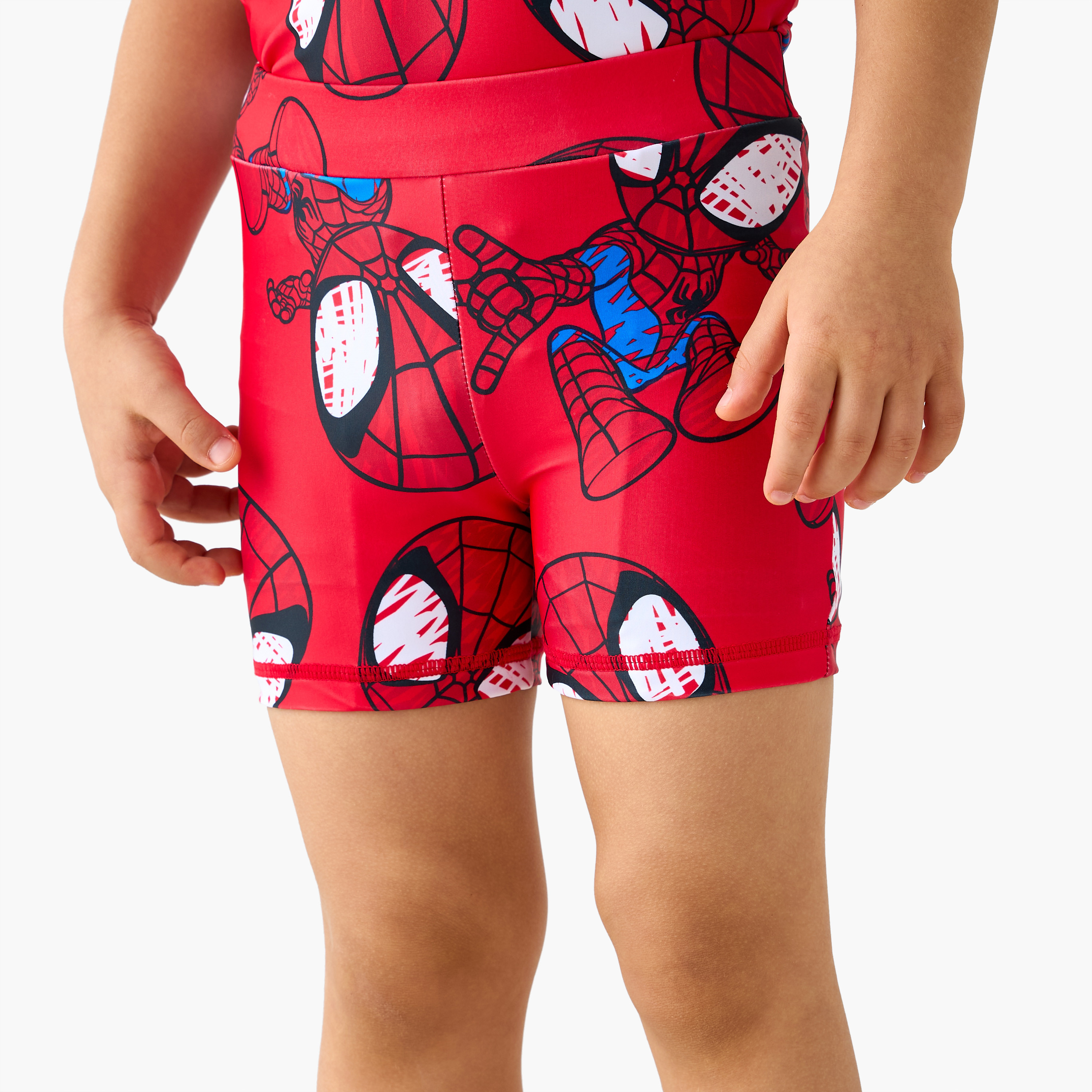 Spider-Man Print Swim T-shirt and Shorts Set-baby-boys-clothing-swimwear-image-3