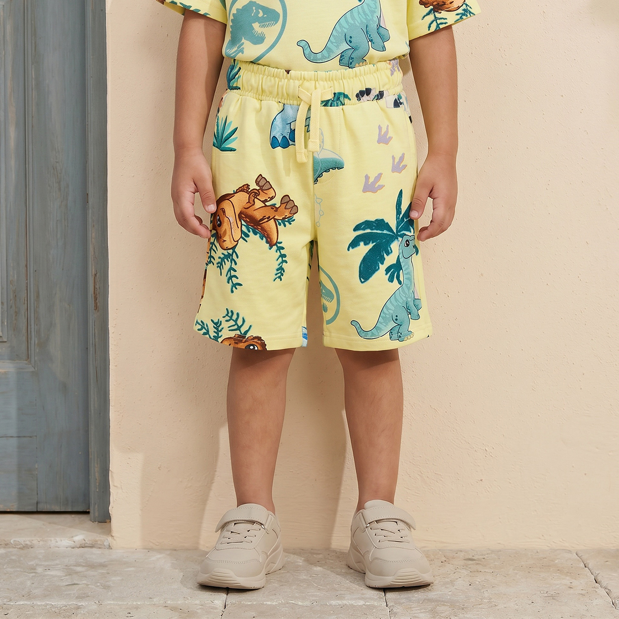 Universal Studios All-Over Dinosaur Print T-shirt and Shorts Set-boys-clothing-setsandcoords-image-3
