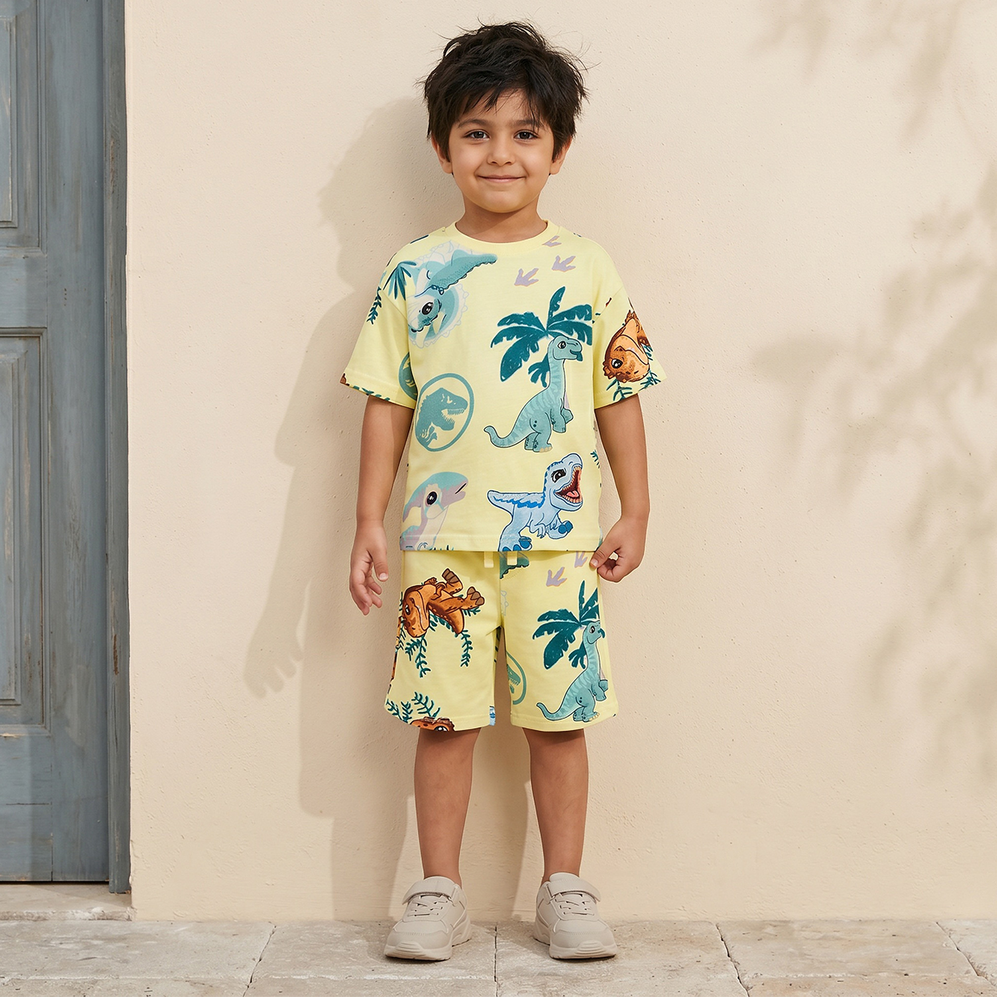 Universal Studios All-Over Dinosaur Print T-shirt and Shorts Set-boys-clothing-setsandcoords-image-6