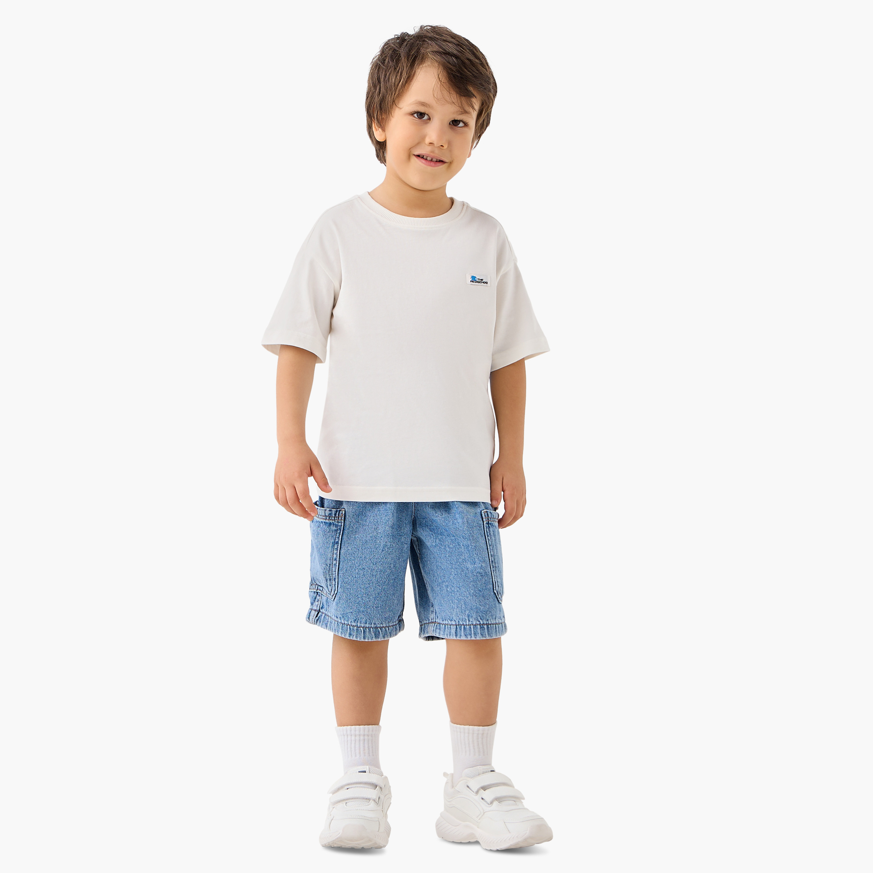 Sonic the Hedgehog Print T-shirt with Short Sleeves and Round Neck-boys-clothing-tshirtsandpolos-image-2