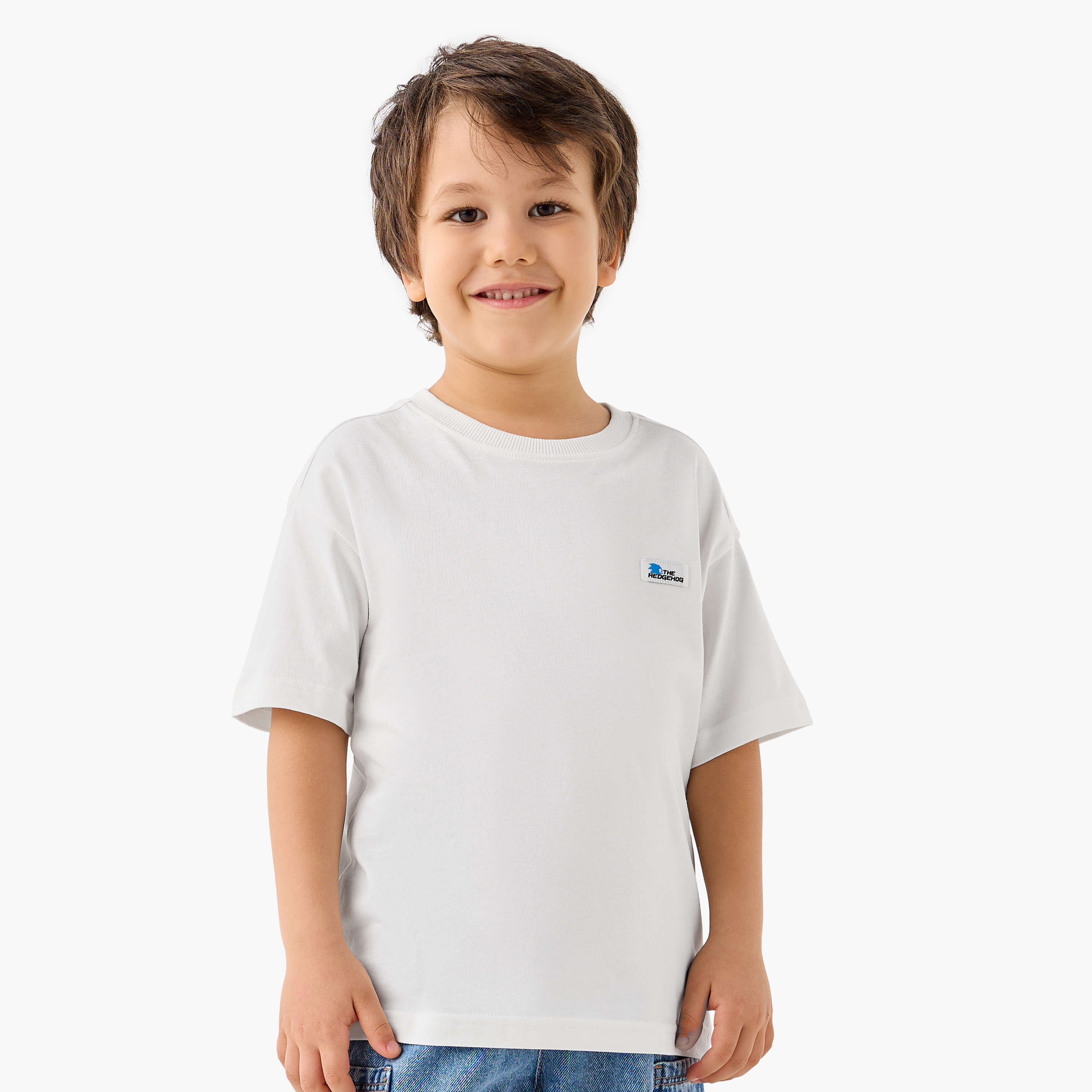 Sonic the Hedgehog Print T-shirt with Short Sleeves and Round Neck-boys-clothing-tshirtsandpolos-image-3