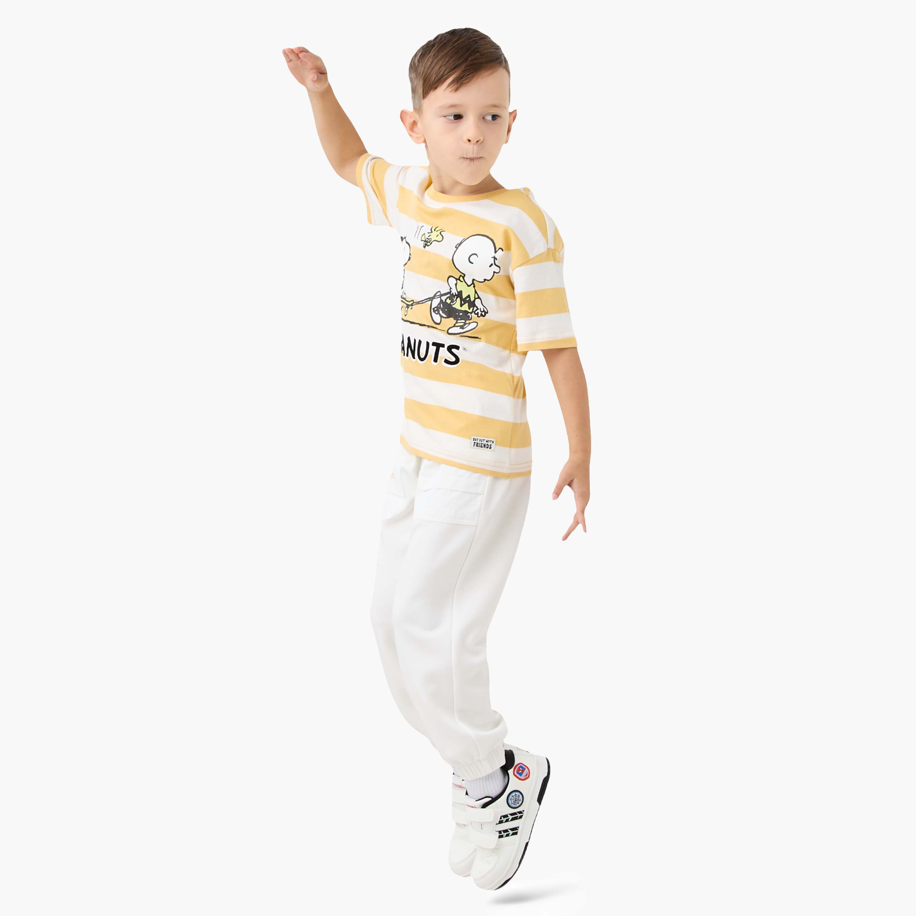 Peanuts Print T-shirt with Crew Neck and Short Sleeves-boys-clothing-tshirtsandpolos-image-2