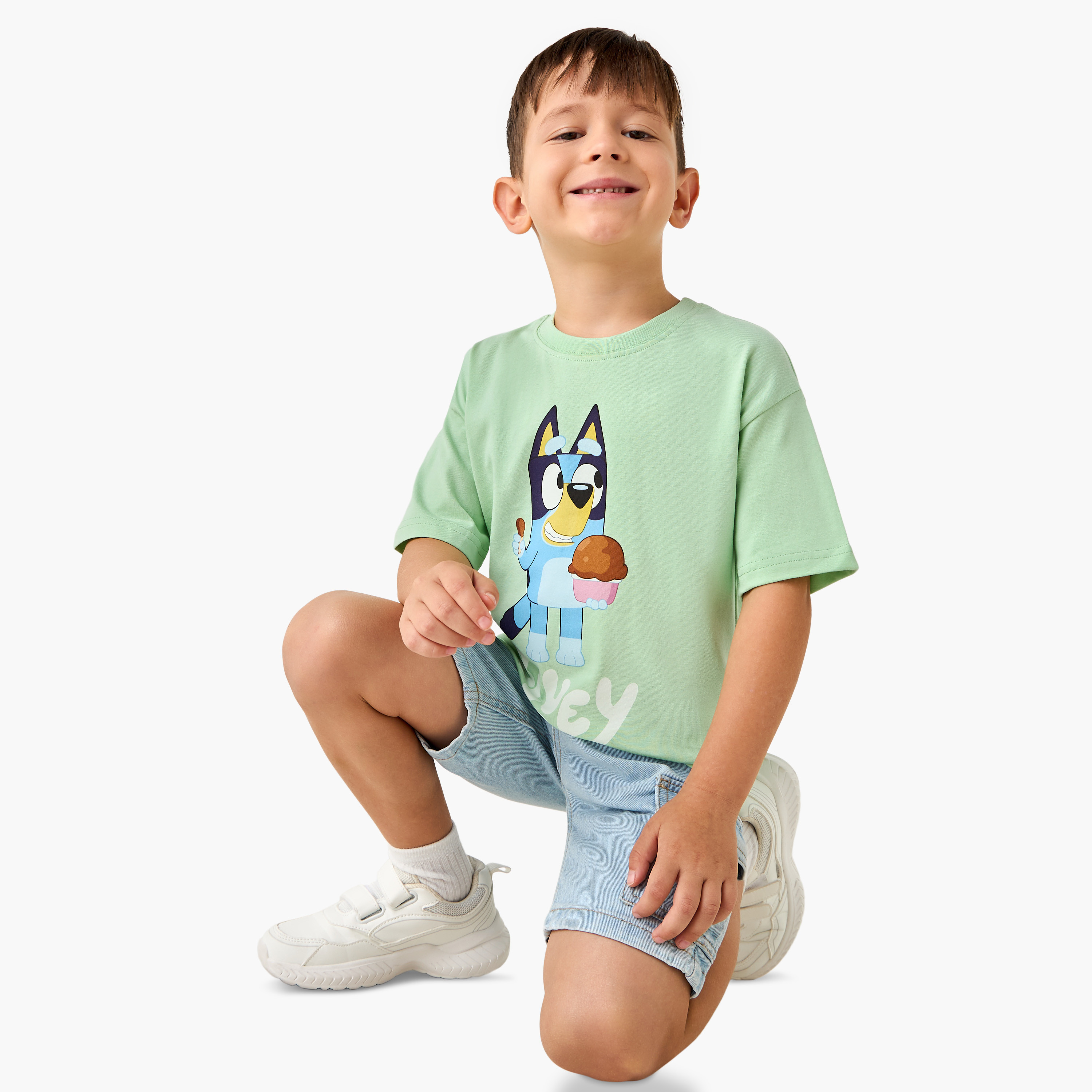 Bluey Printed Crew Neck T-shirt with Short Sleeves-boys-clothing-tshirtsandpolos-image-2