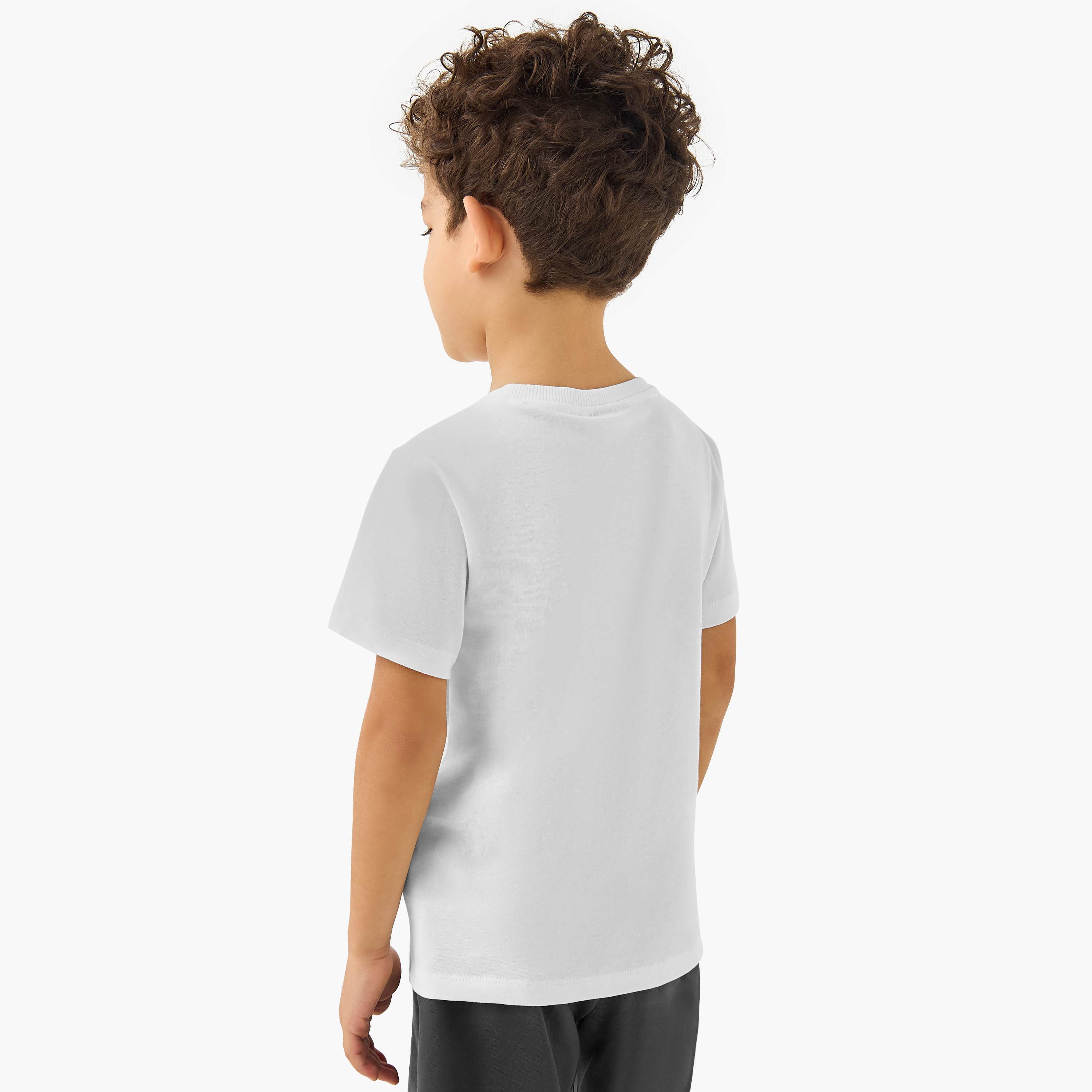 Peanuts Print Crew Neck T-shirt with Short Sleeves-boys-clothing-tshirtsandpolos-image-3