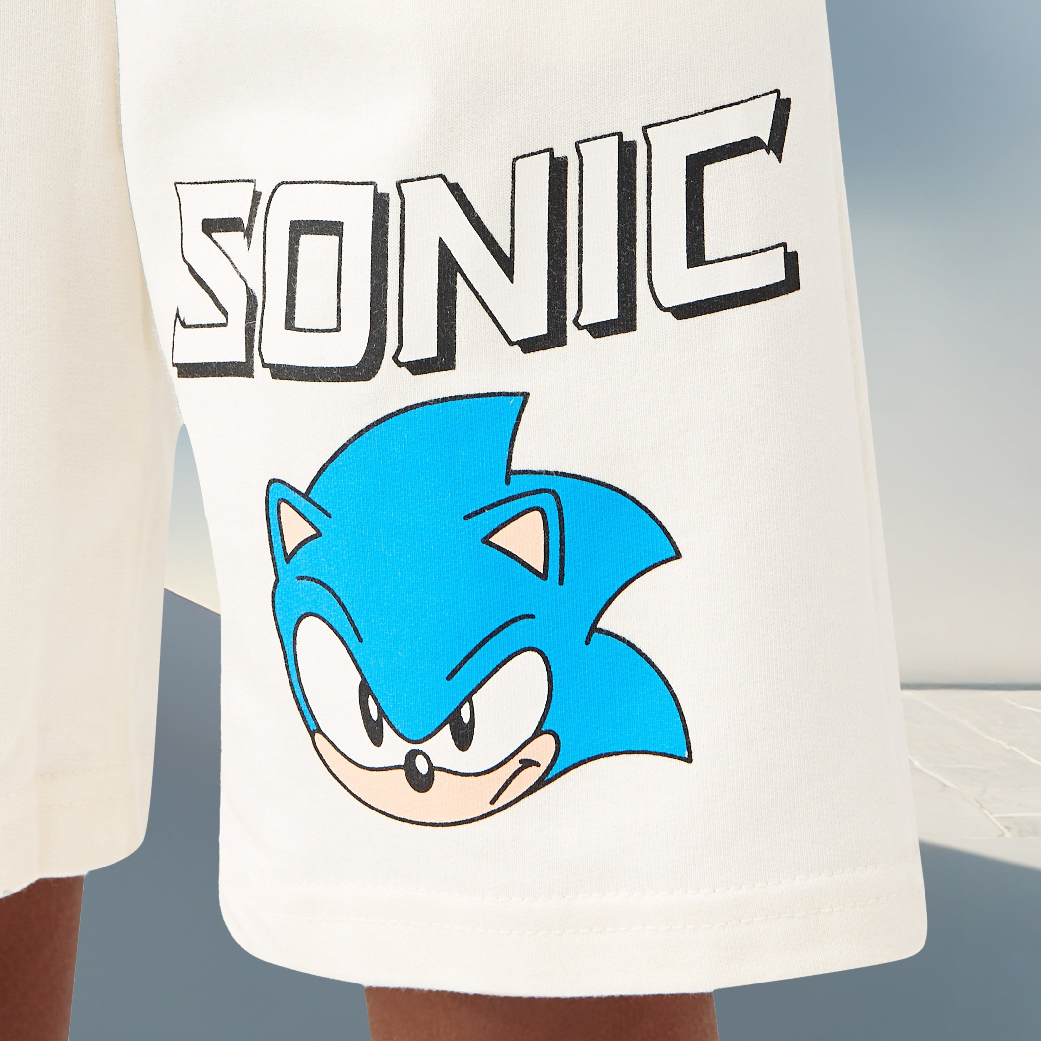 Sonic the Hedgehog Print Shorts with Elasticated Waistband and Pockets-boys-clothing-bottoms-shorts-image-5