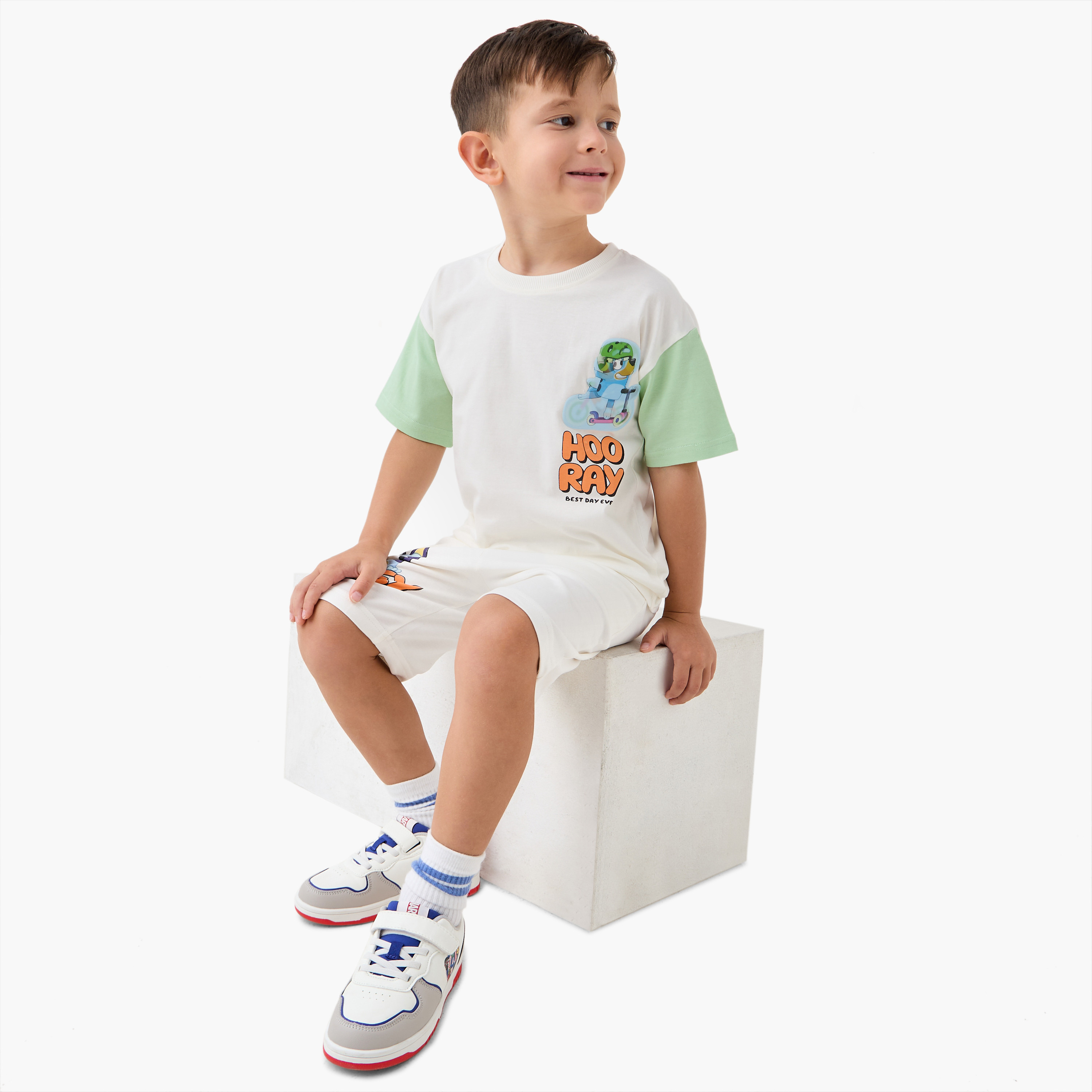 Bluey Printed T-shirt and Shorts Set-boys-clothing-setsandcoords-image-1