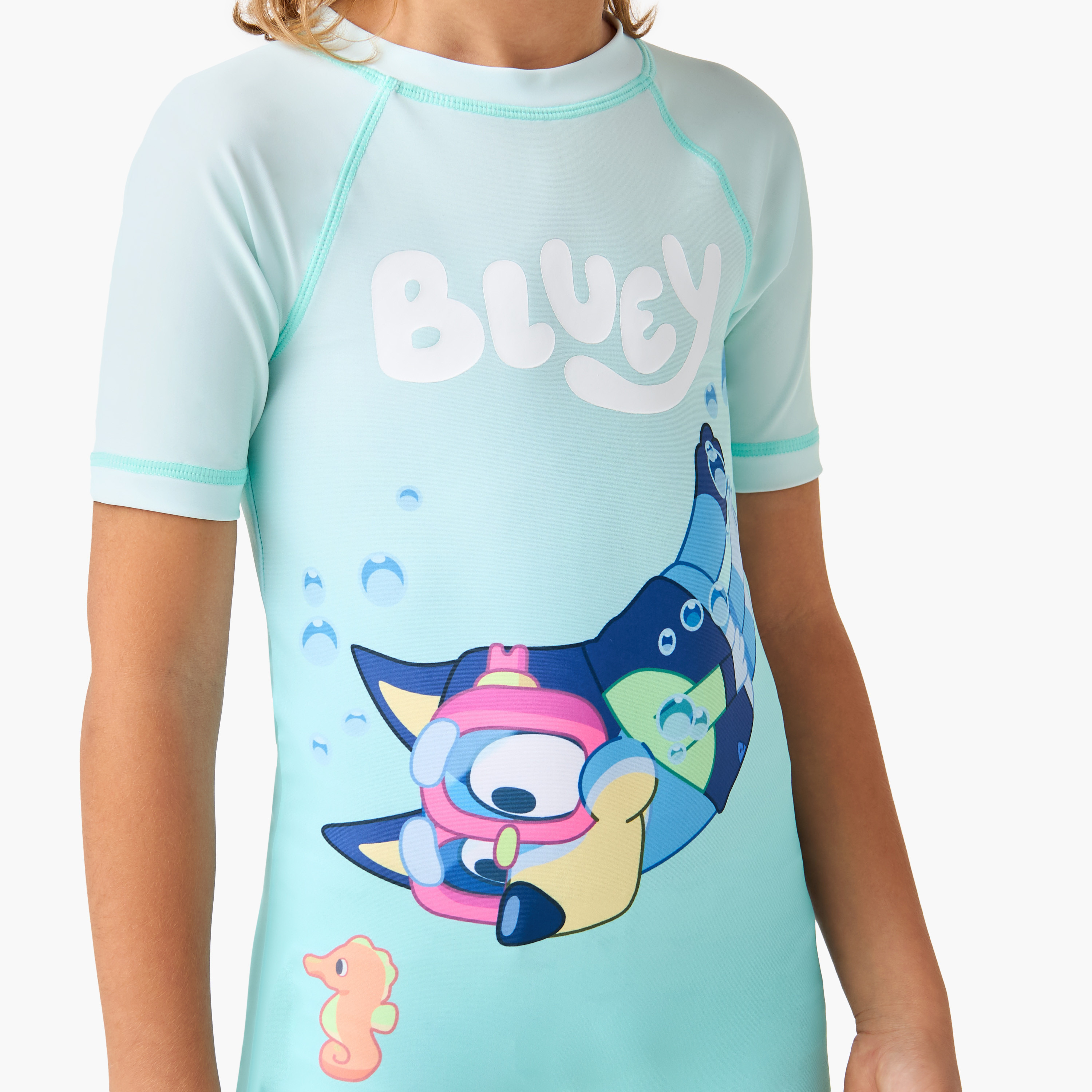 Bluey Printed Swimsuit with Short Sleeves-sports-boys-clothing-swimwear-image-4