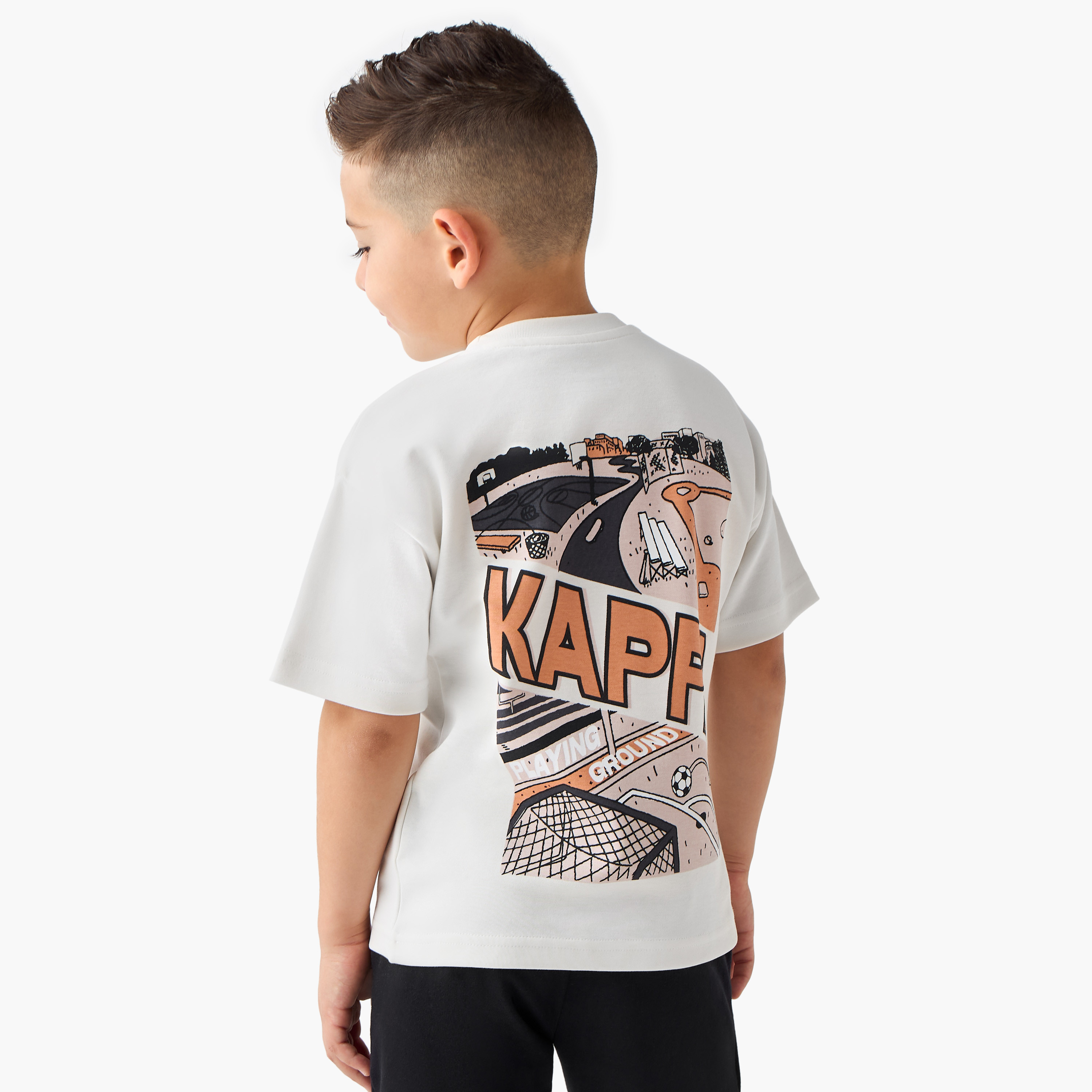 Kappa Graphic Print T-shirt with Short Sleeves and Crew Neck-boys-clothing-sportswear-tops-image-1