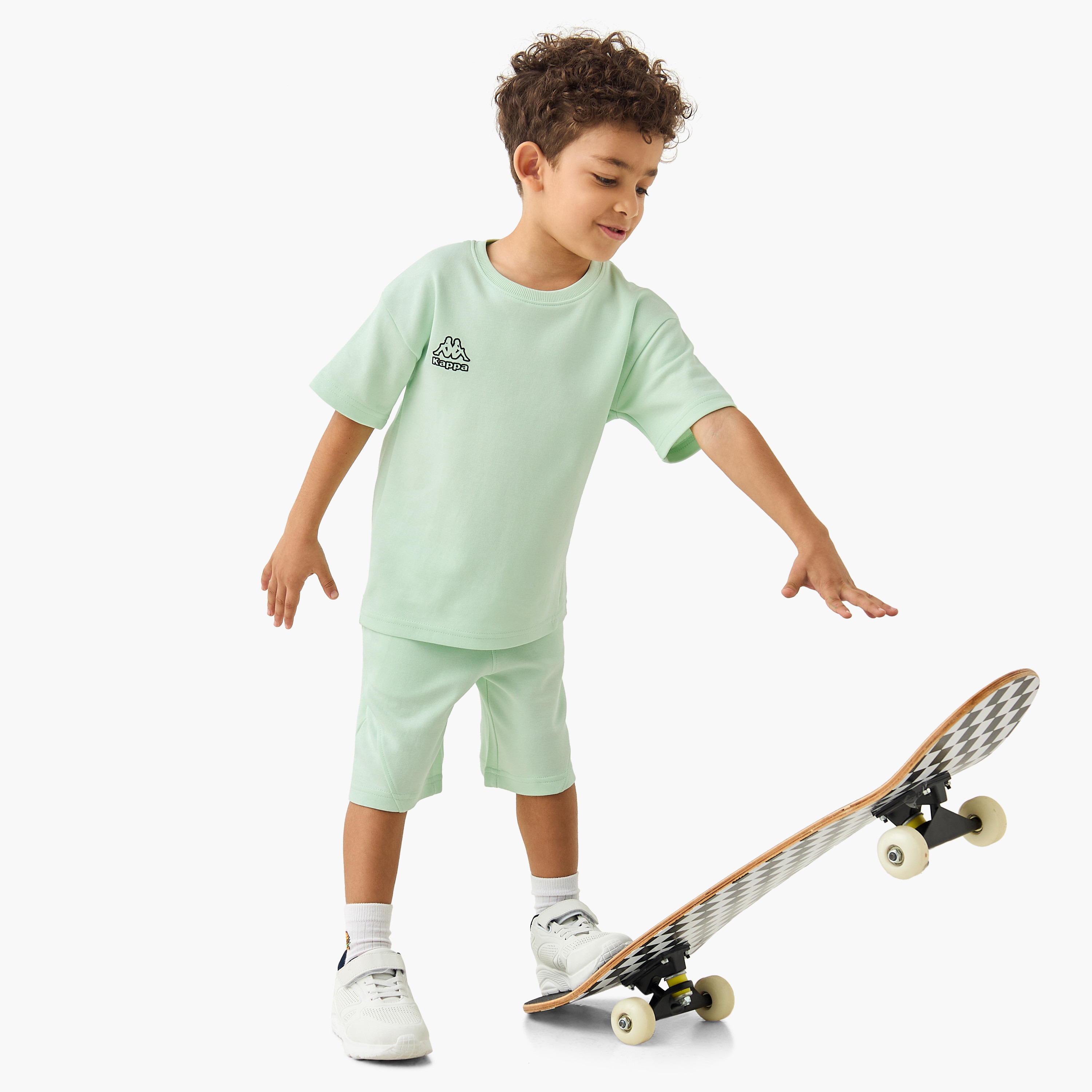 Kappa Logo Detail T-shirt and Shorts Set-baby-boys-clothing-sportswear-sets-image-1