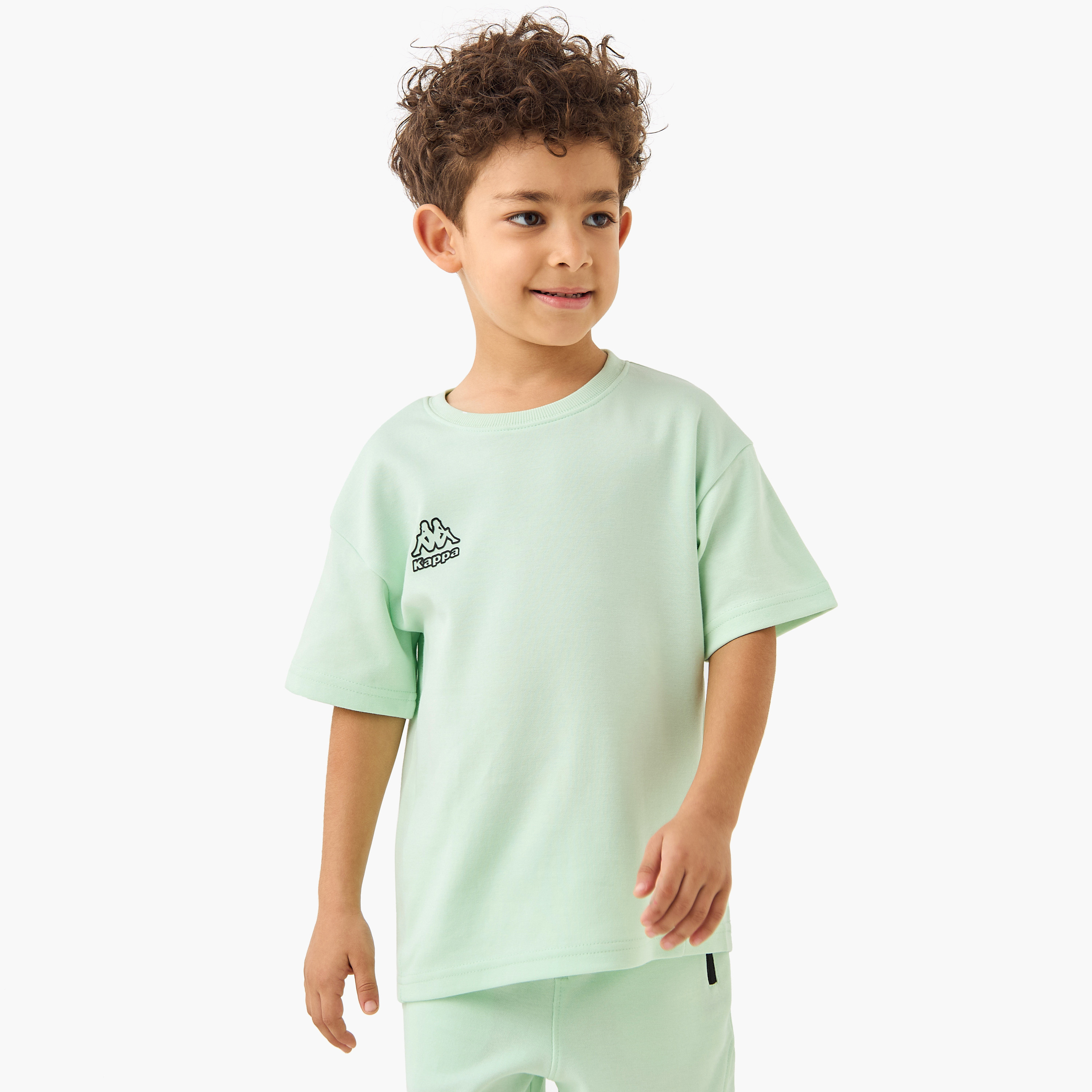 Kappa Logo Detail T-shirt and Shorts Set-baby-boys-clothing-sportswear-sets-image-2