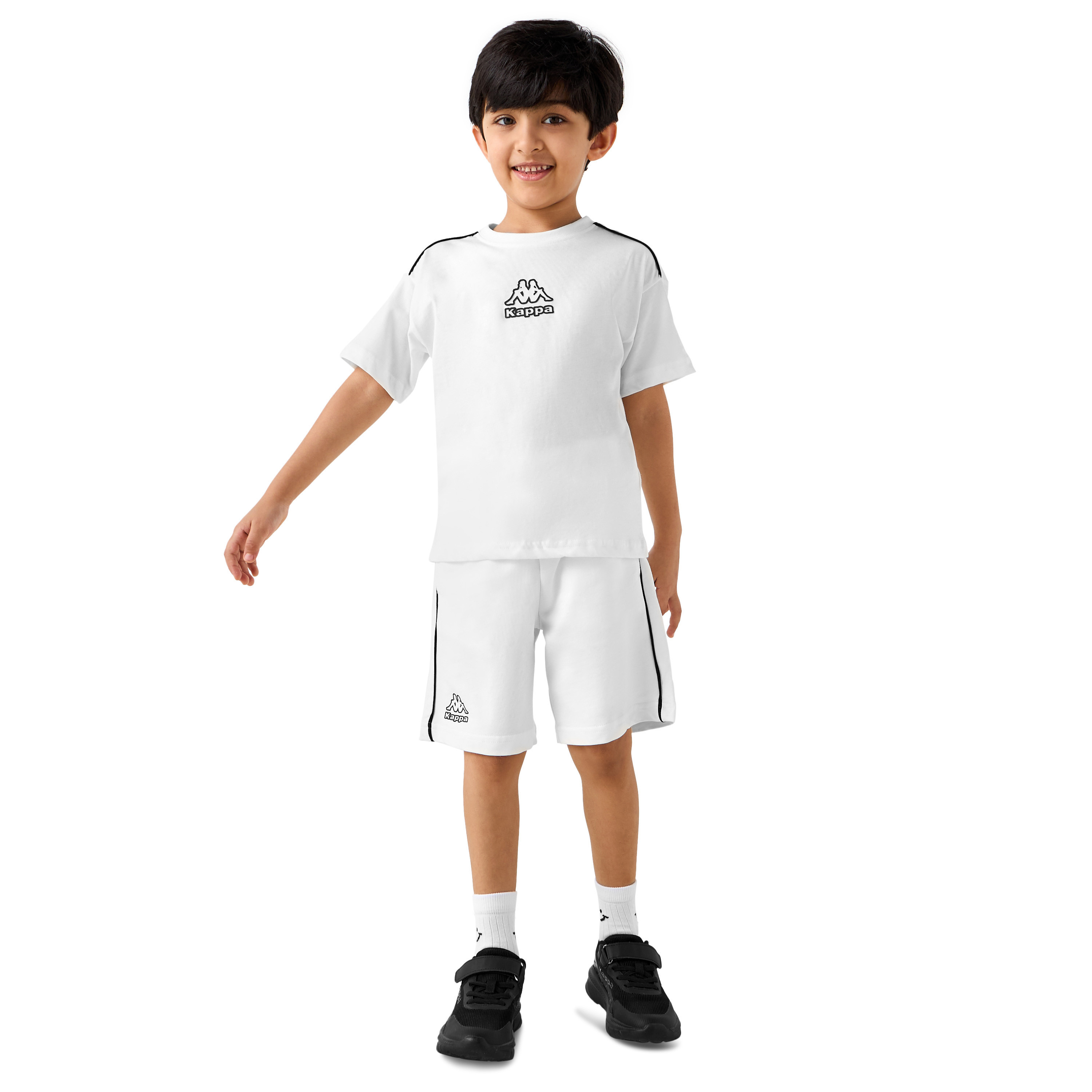 Kappa Logo Detail T-shirt and Shorts Set-boys-clothing-sportswear-sets-image-1