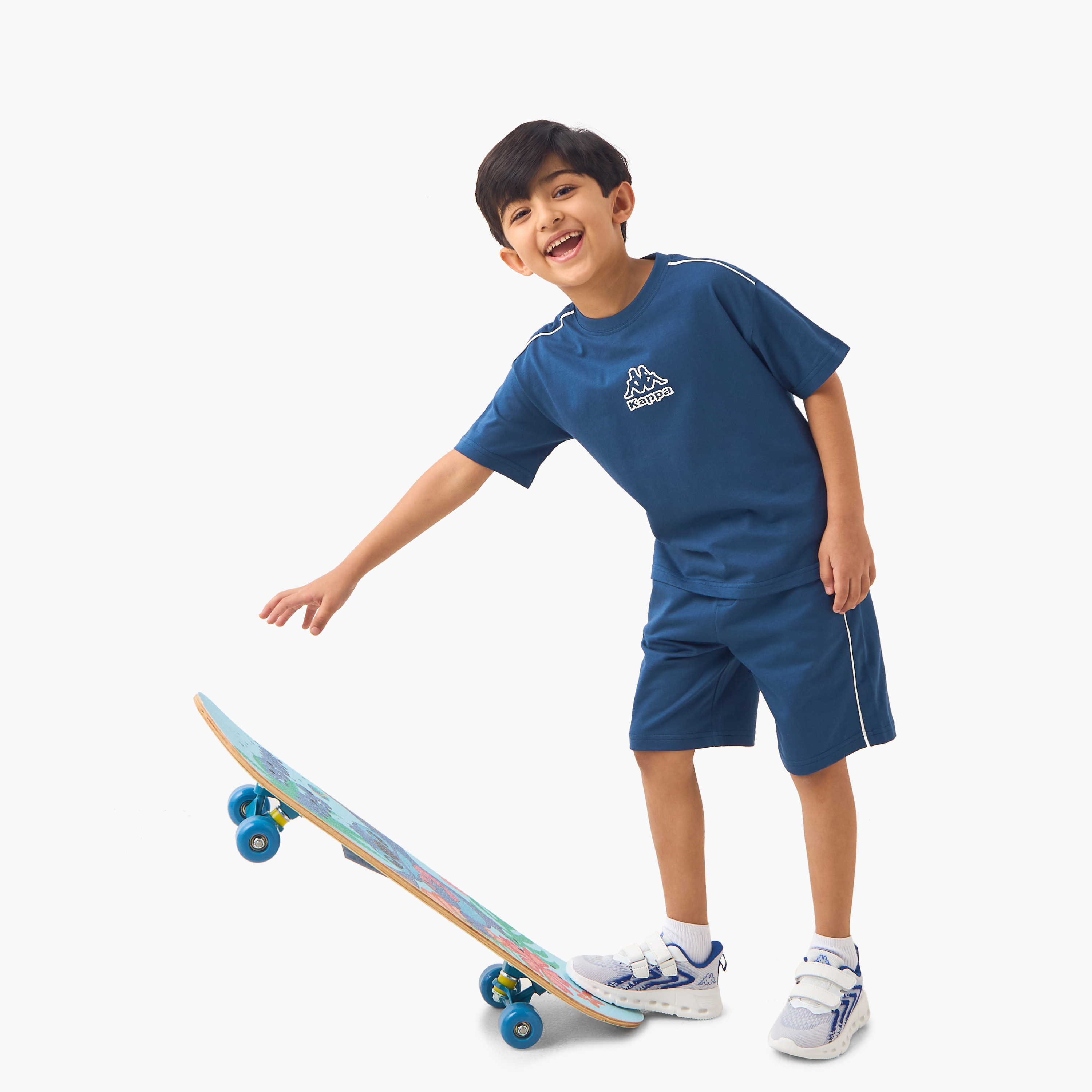Kappa Logo Print T-shirt and Shorts Set-boys-clothing-sportswear-sets-image-1