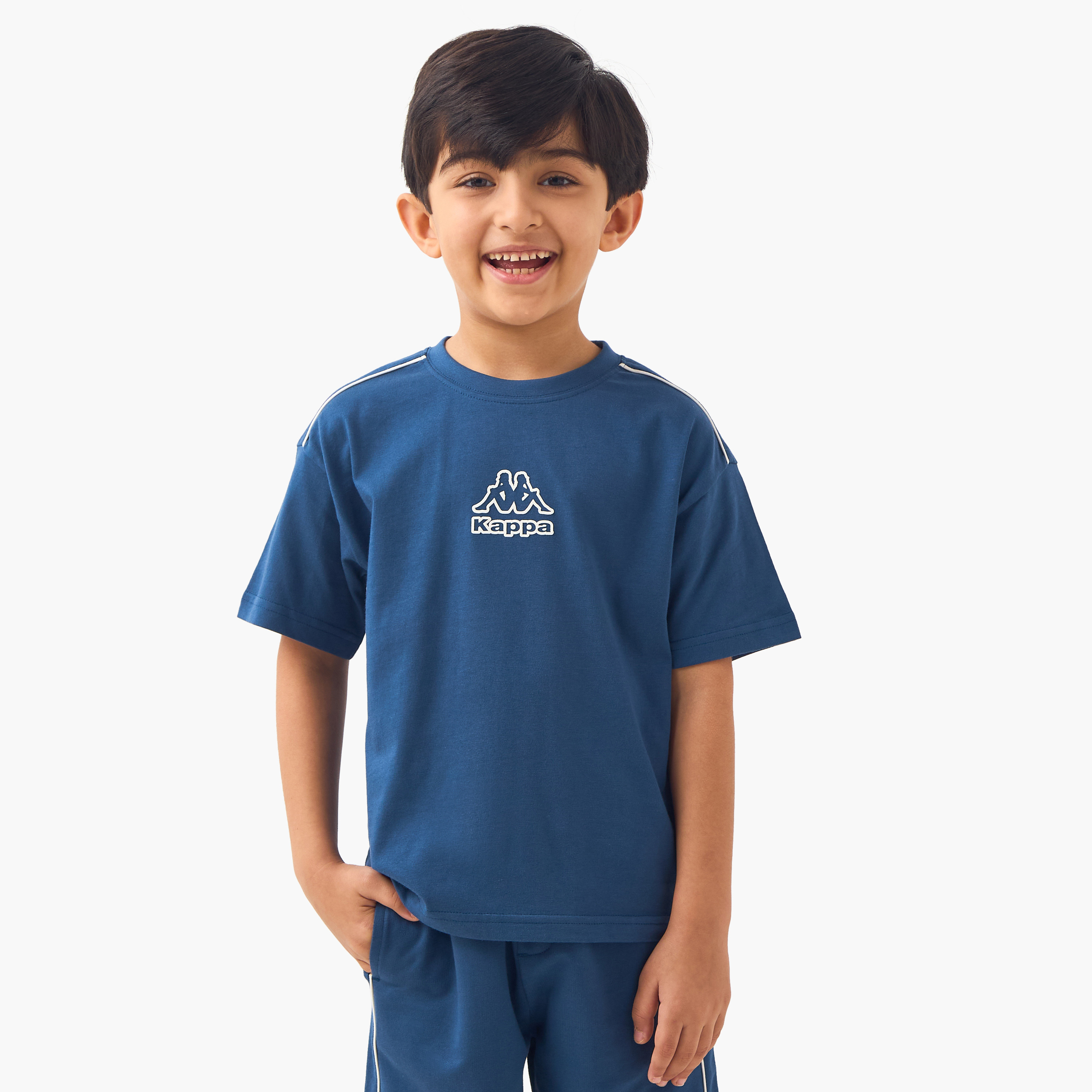 Kappa Logo Print T-shirt and Shorts Set-boys-clothing-sportswear-sets-image-2