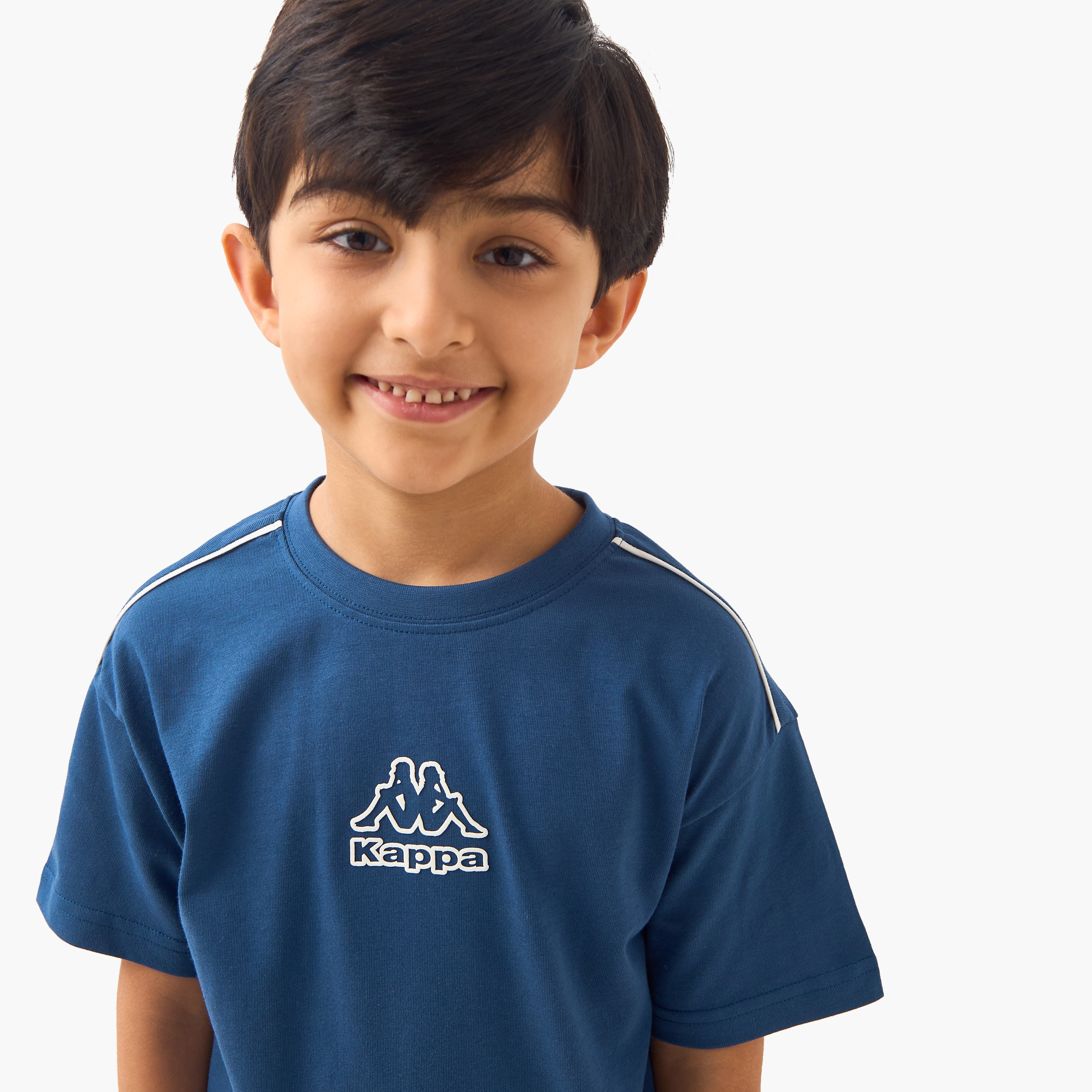 Kappa Logo Print T-shirt and Shorts Set-boys-clothing-sportswear-sets-image-5