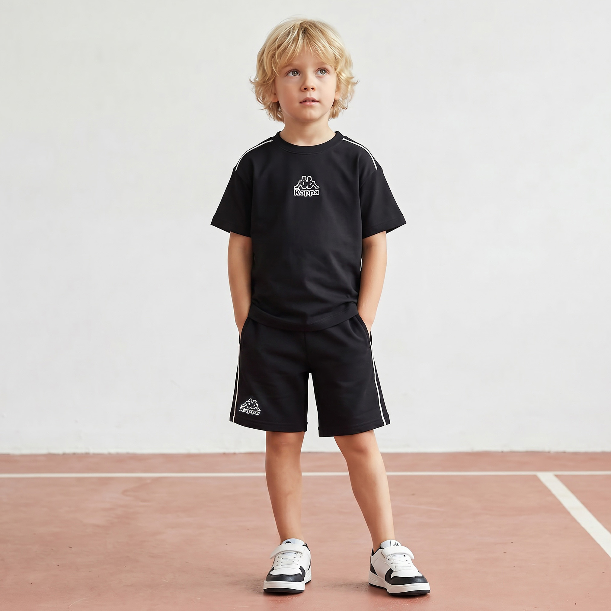 Kappa Logo Print T-shirt and Shorts Set-baby-boys-clothing-sportswear-sets-image-1