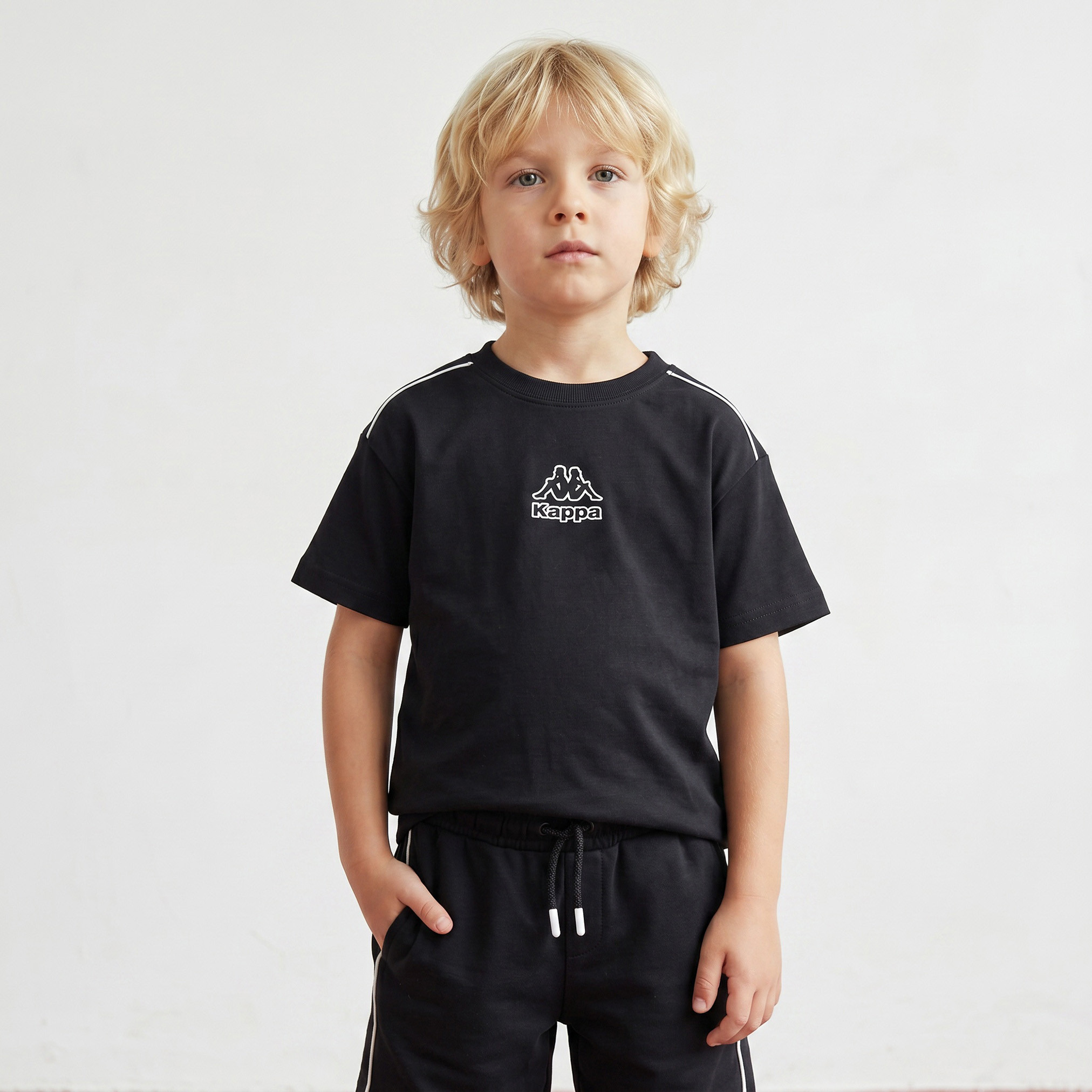 Kappa Logo Print T-shirt and Shorts Set-baby-boys-clothing-sportswear-sets-image-2