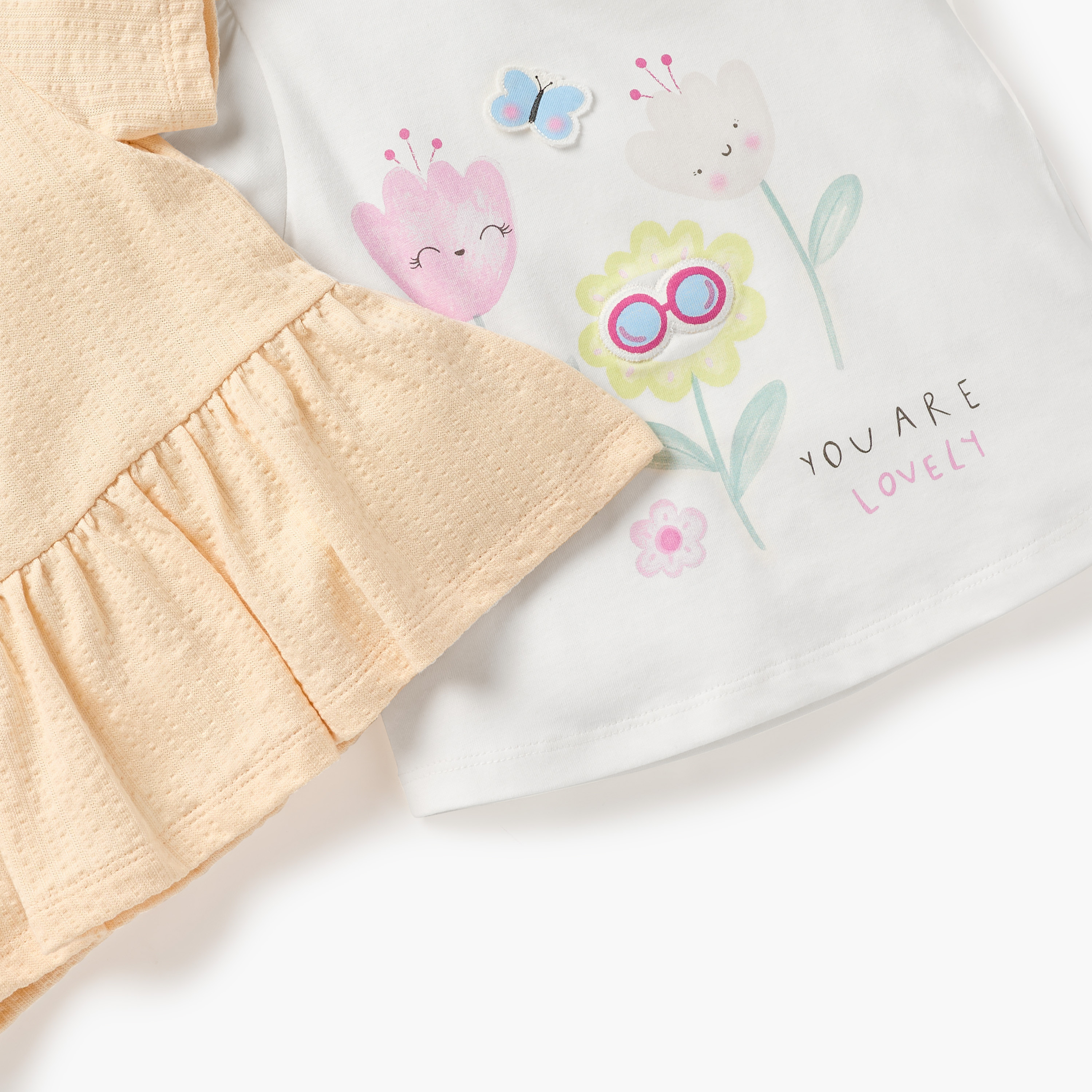 Juniors Graphic Print Crew Neck T-shirt - Set of 2-baby-girls-clothing-tshirts-image-5