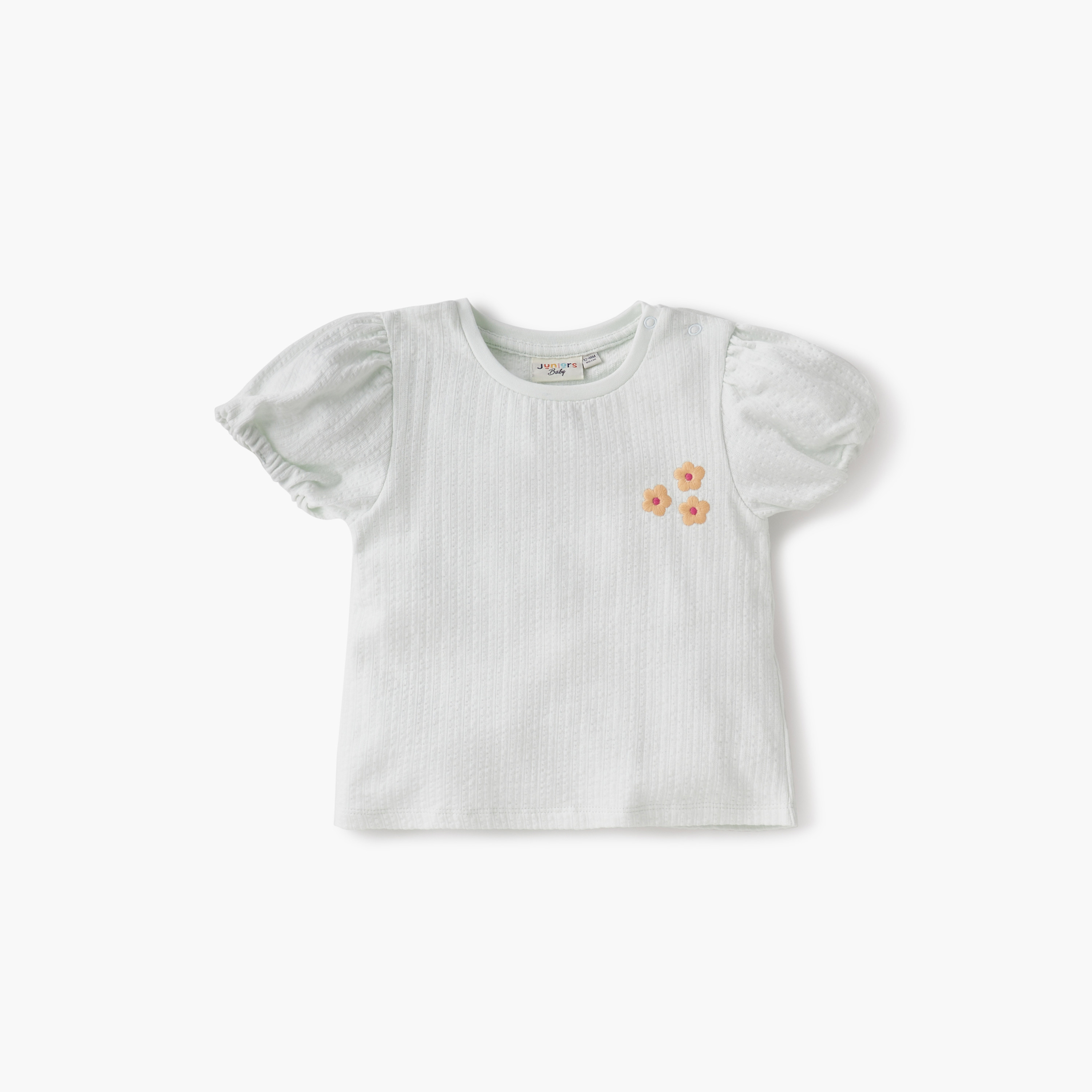 Juniors Floral Print T-shirt - Set of 3-baby-girls-clothing-tshirts-image-2