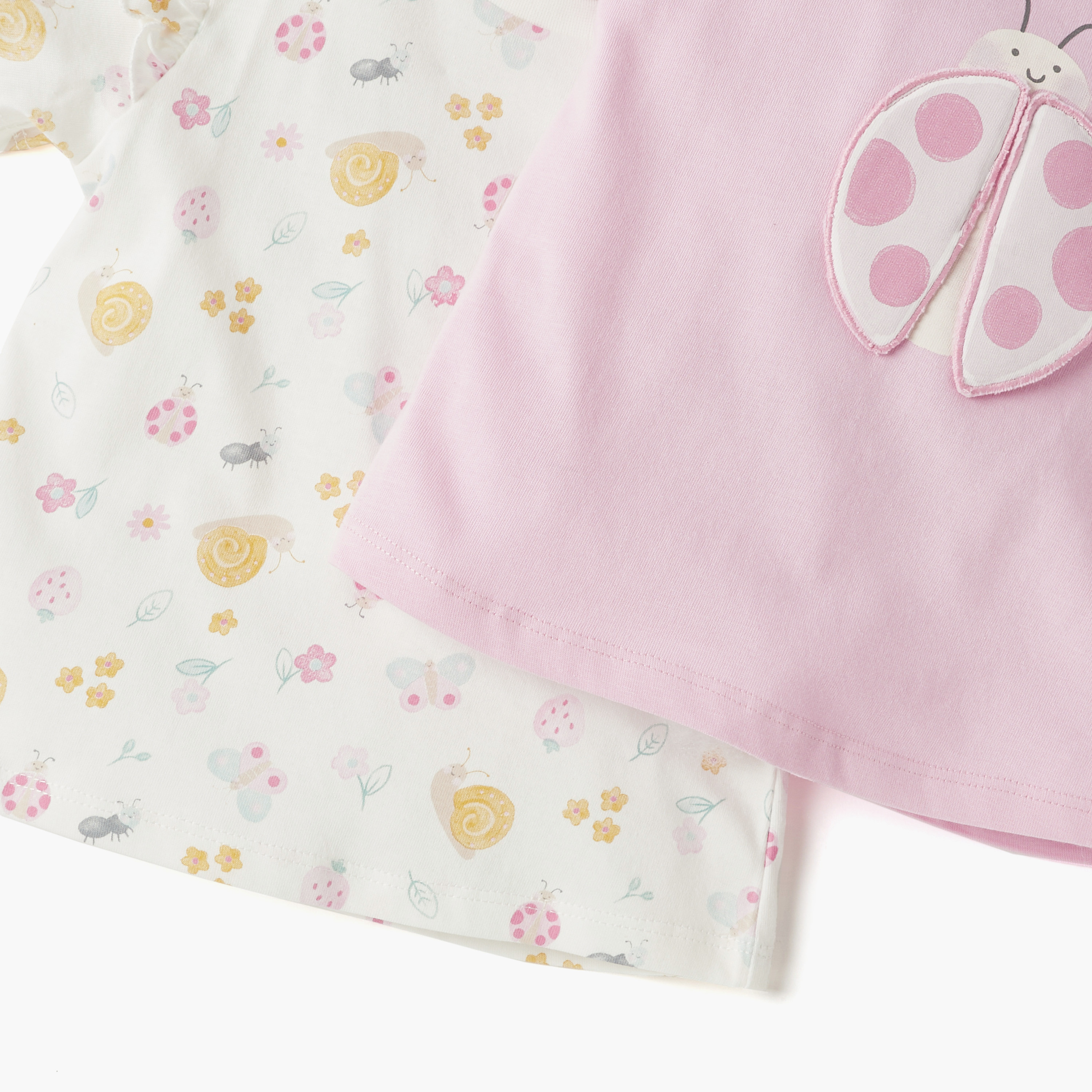 Juniors Animal Print Crew Neck T-shirt with Ruffle Detail - Set of 2-baby-girls-clothing-tshirts-image-5