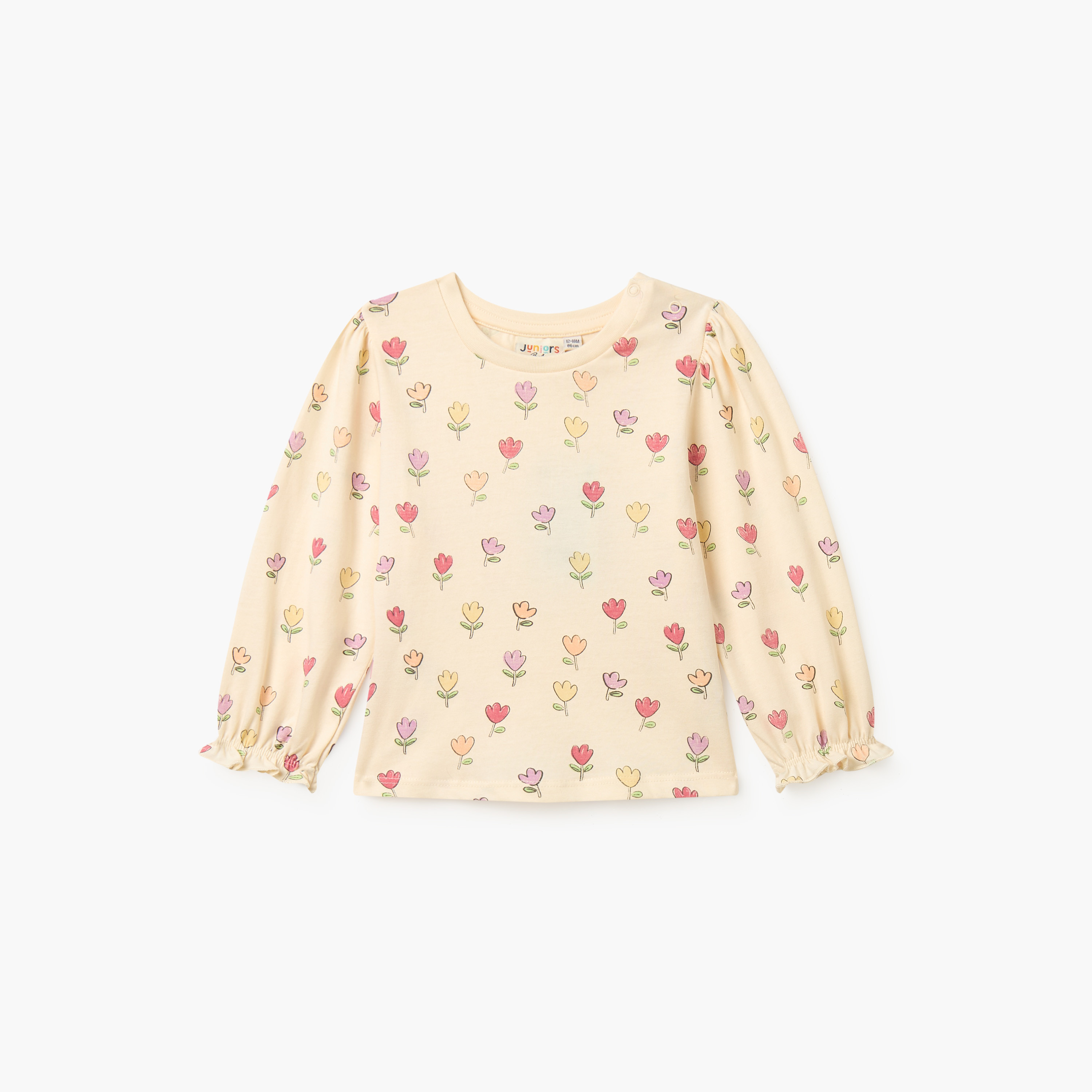 تيشيرت بأكمام طويلة وطبعات زهرية من جونيورز-baby-girls-clothing-tshirts-image-1
