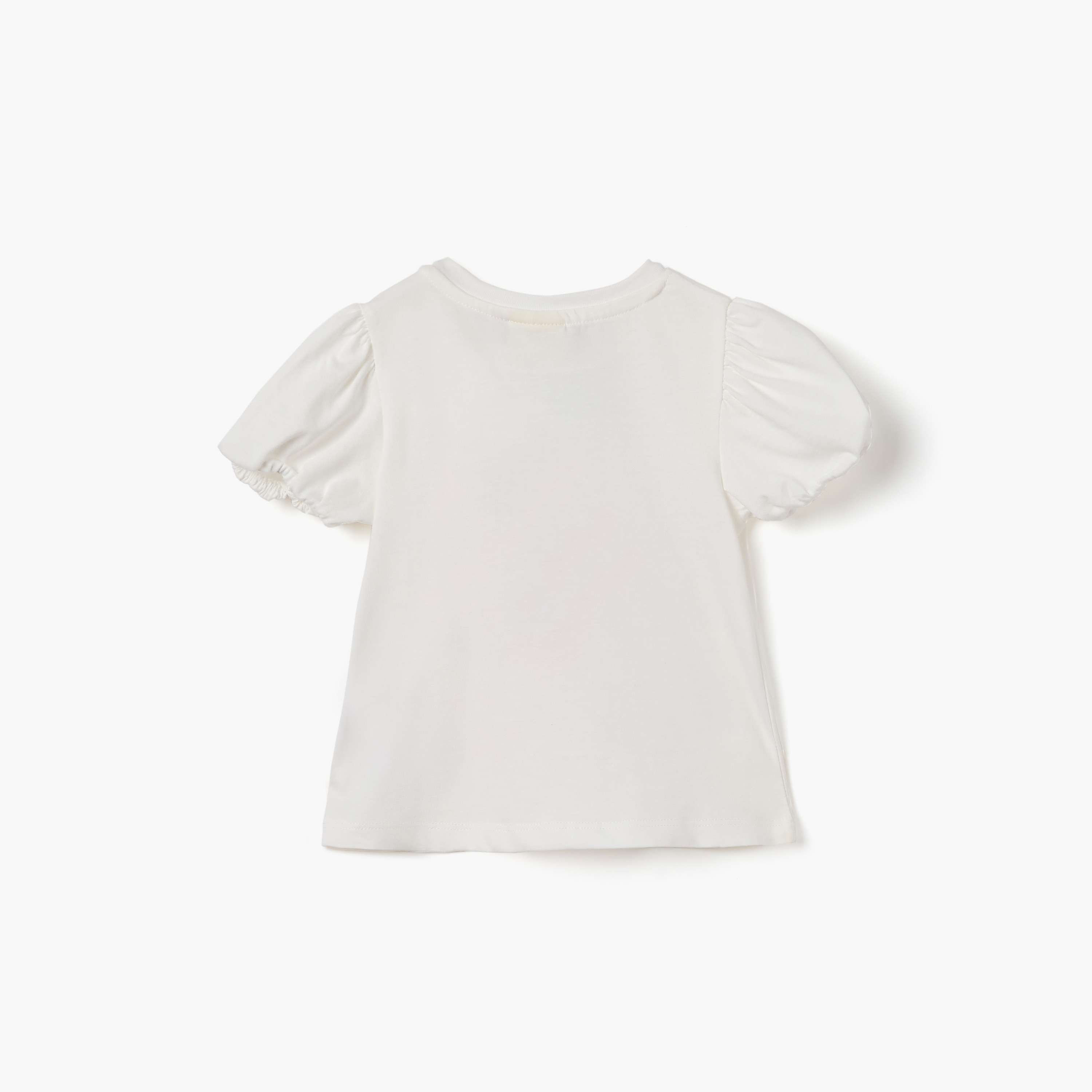 Juniors Graphic Print T-shirt with Short Sleeves-baby-girls-clothing-tshirts-image-2