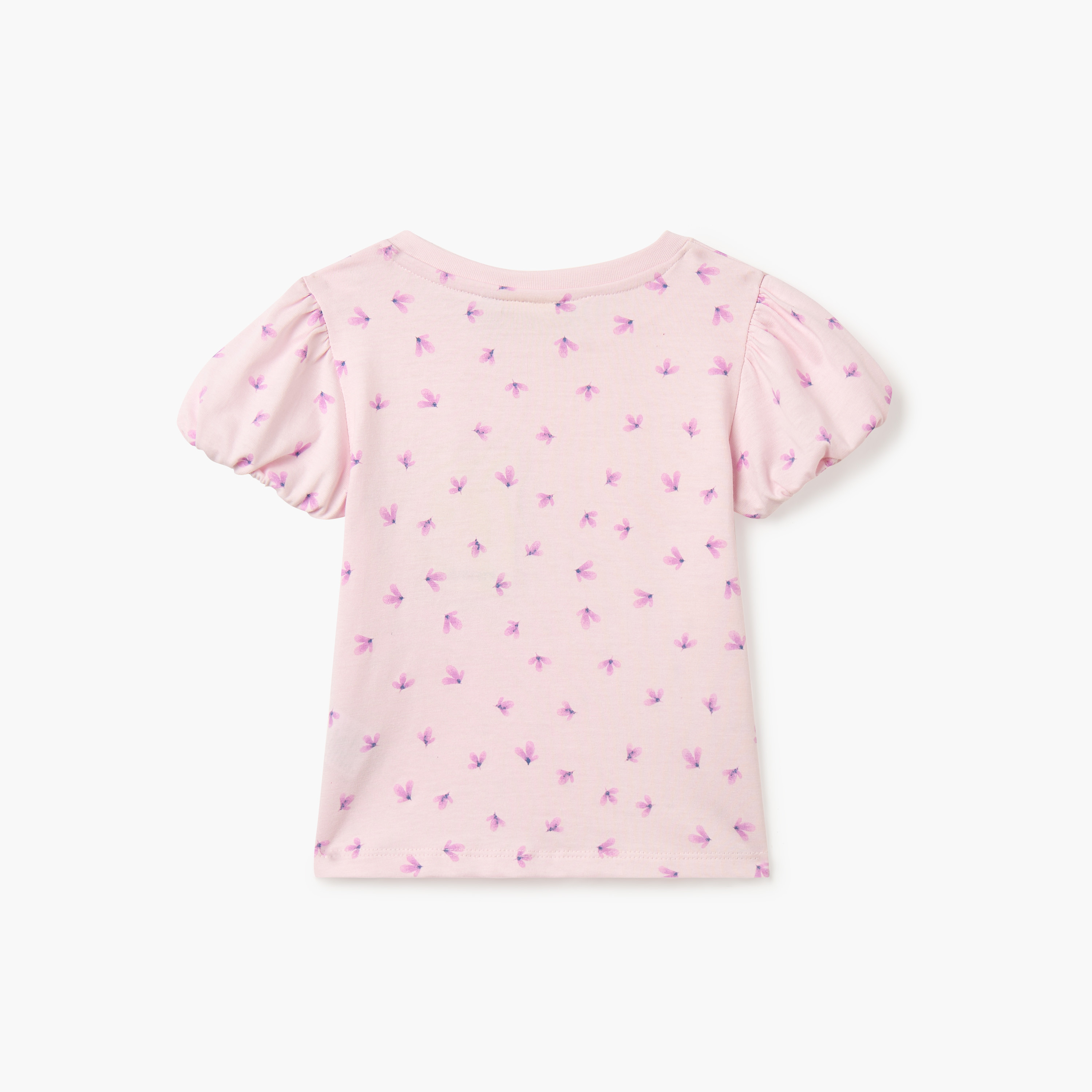 Juniors Printed T-shirt with Short Sleeves-baby-girls-clothing-tshirts-image-2