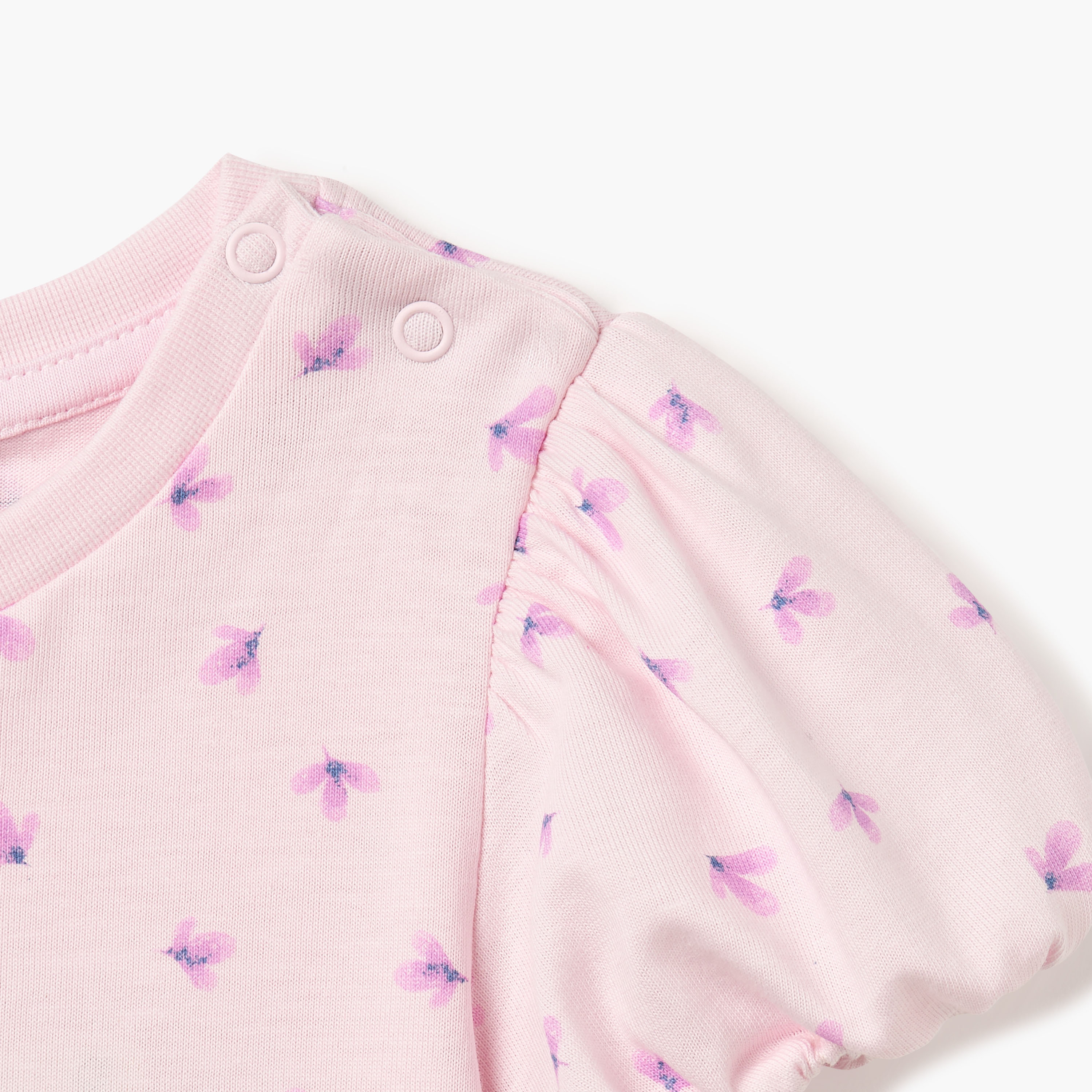 Juniors Printed T-shirt with Short Sleeves-baby-girls-clothing-tshirts-image-3