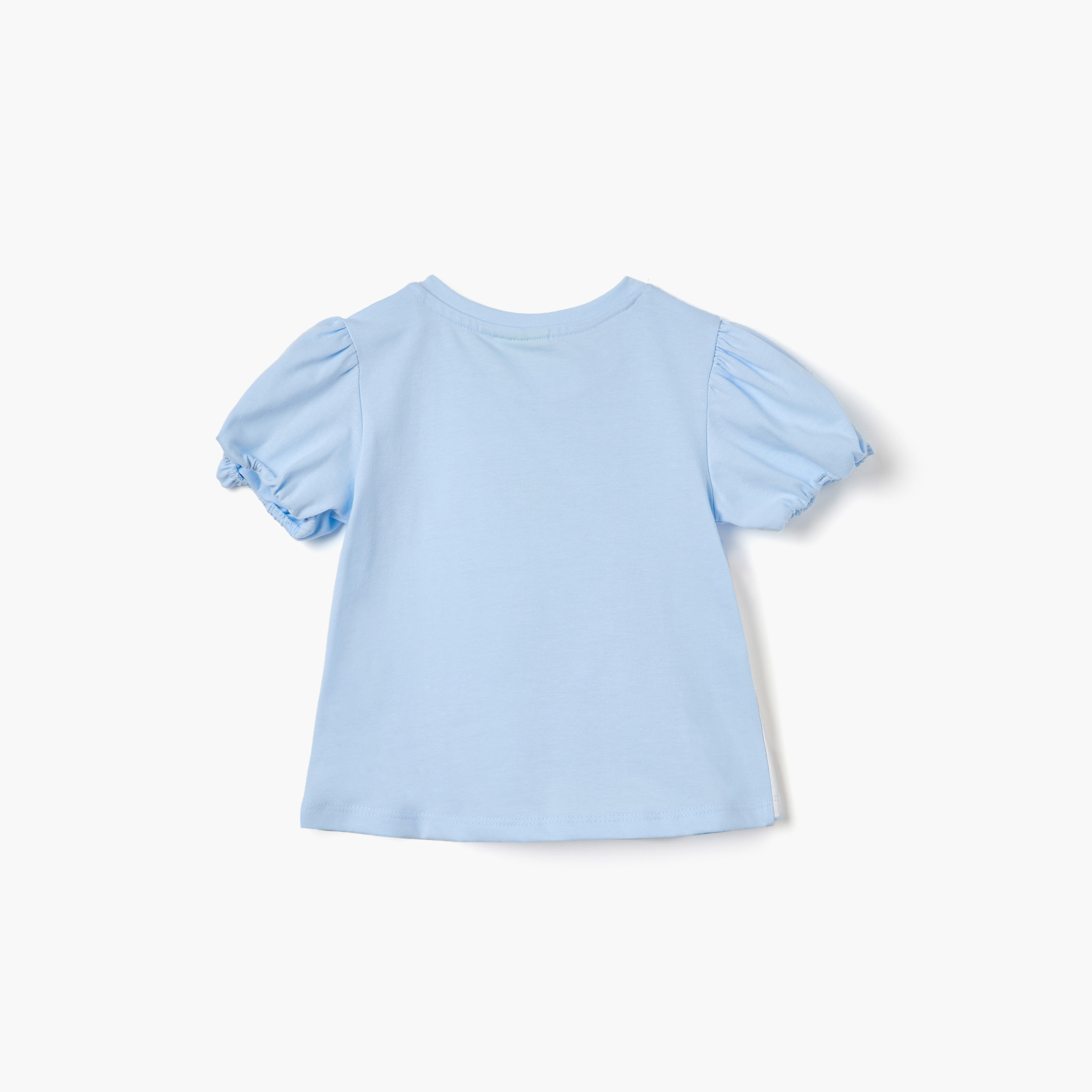 Juniors Unicorn Applique T-shirt with Puff Sleeves-baby-girls-clothing-tshirts-image-2