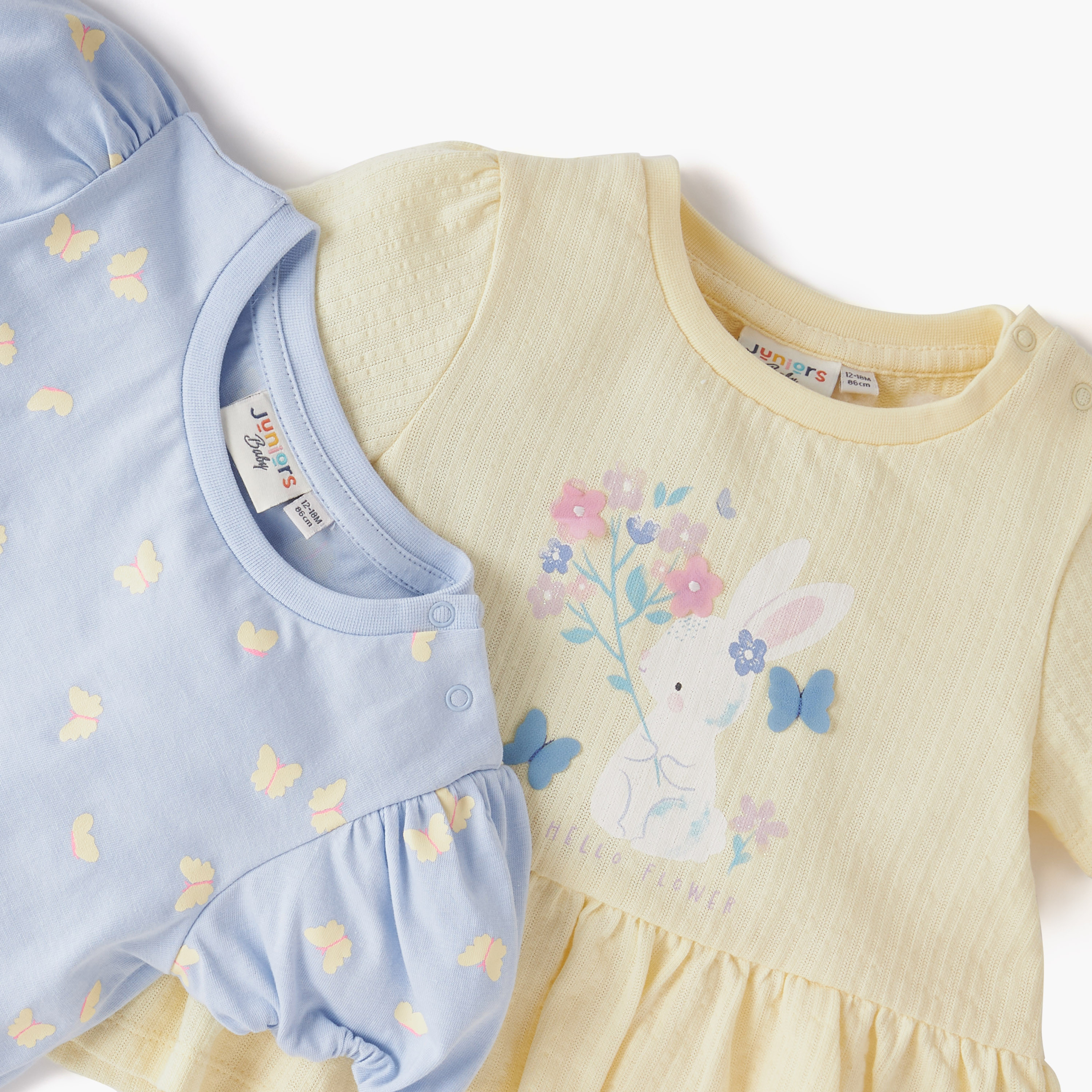 Juniors Printed Crew Neck T-shirt with Short Sleeves - Set of 2-baby-girls-clothing-tshirts-image-4