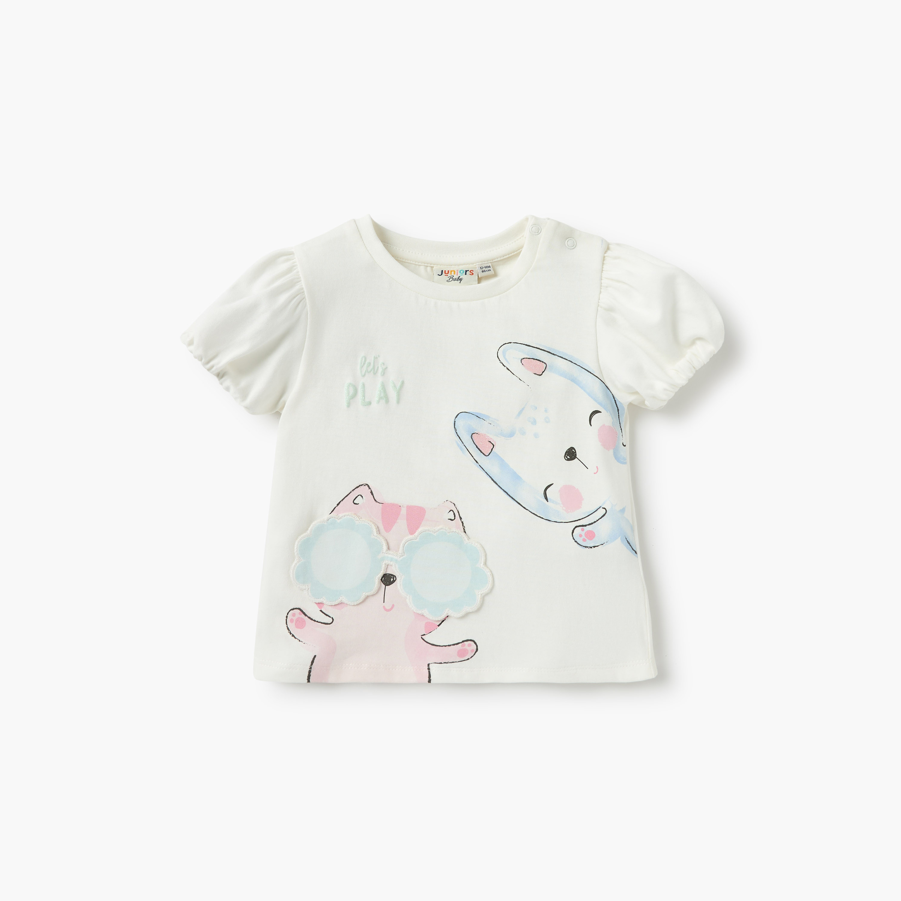 Juniors Assorted T-shirt with Short Sleeves - Set of 3-baby-girls-clothing-tshirts-image-4