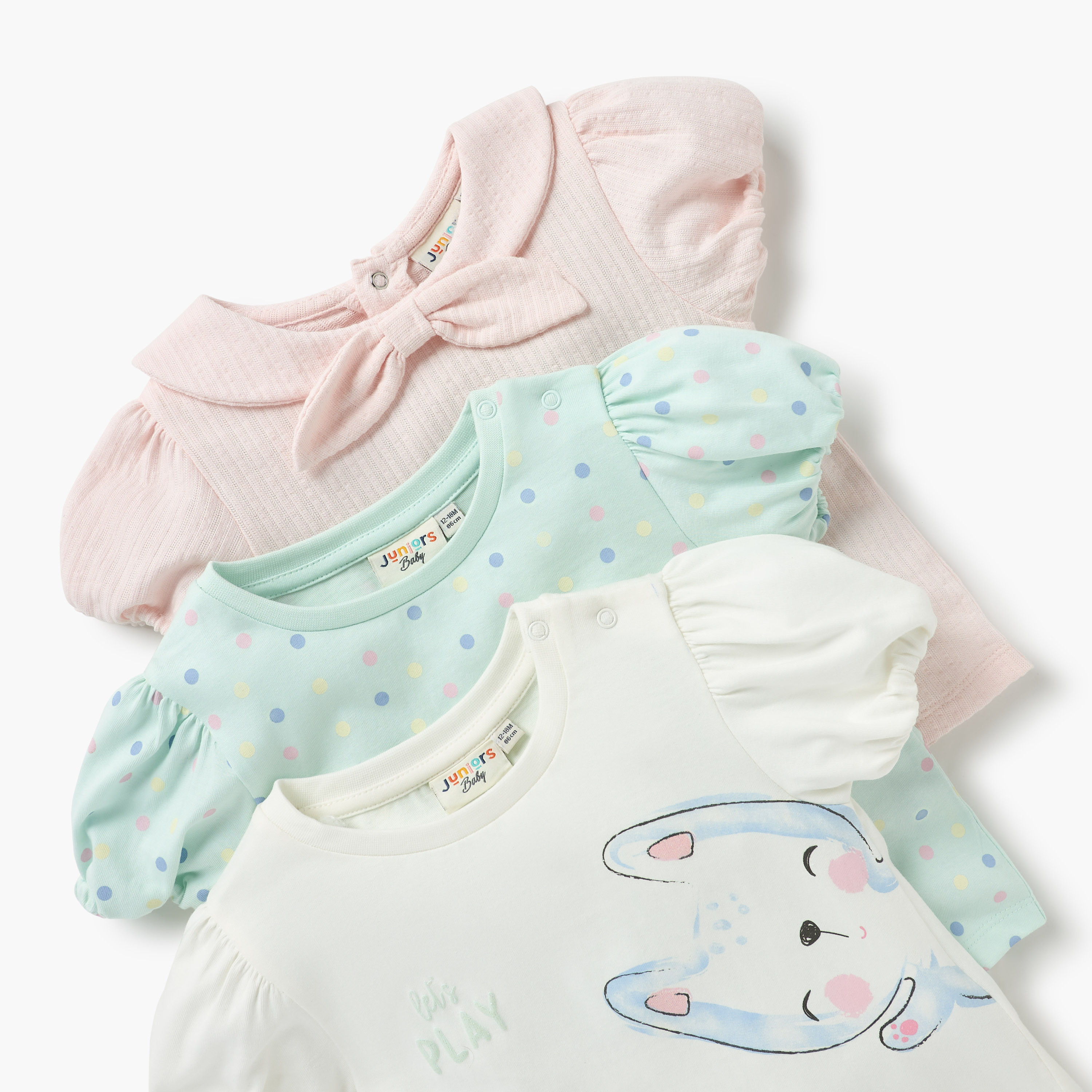 Juniors Assorted T-shirt with Short Sleeves - Set of 3-baby-girls-clothing-tshirts-image-5