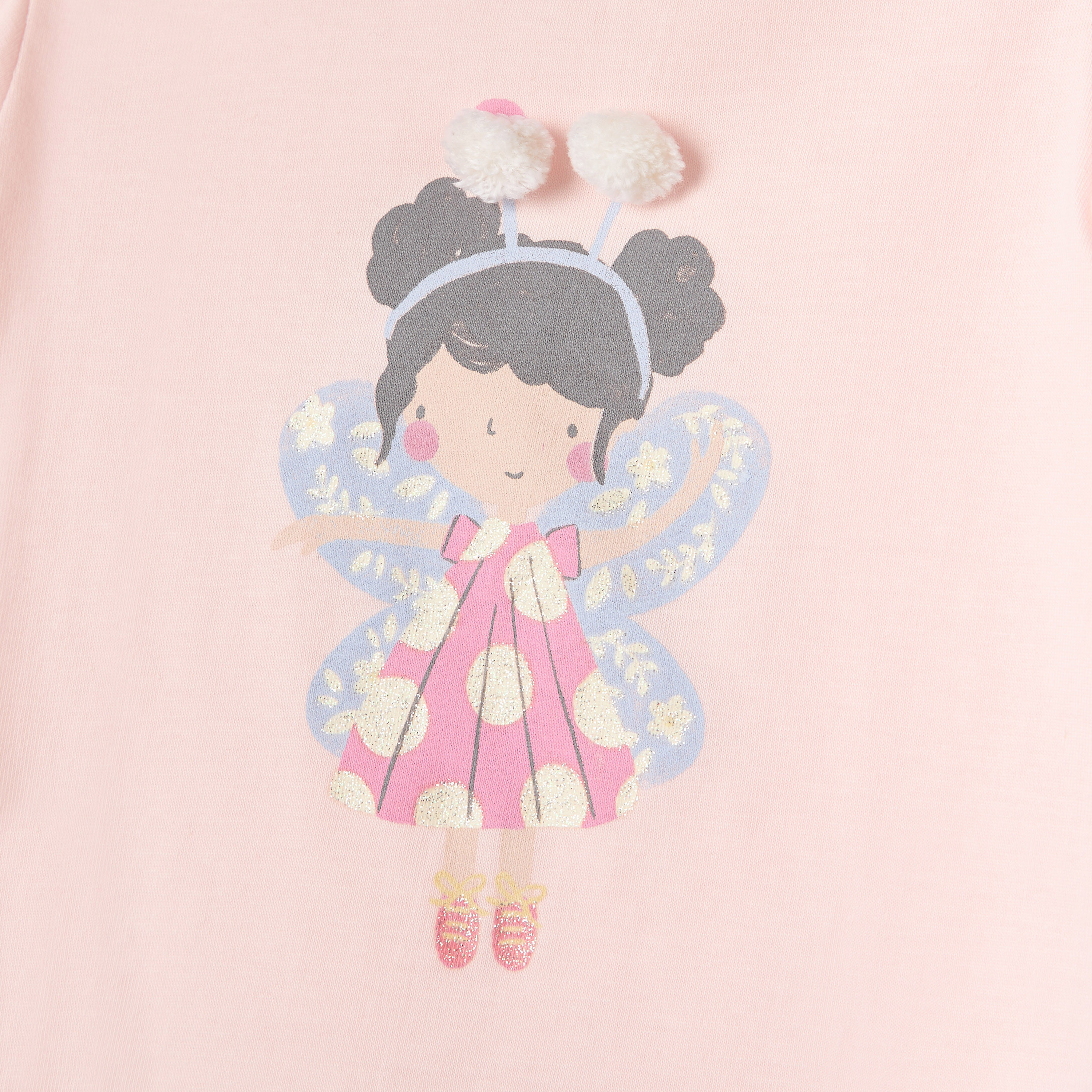 Juniors Graphic Print T-shirt with Puff Sleeves-baby-girls-clothing-tshirts-image-4