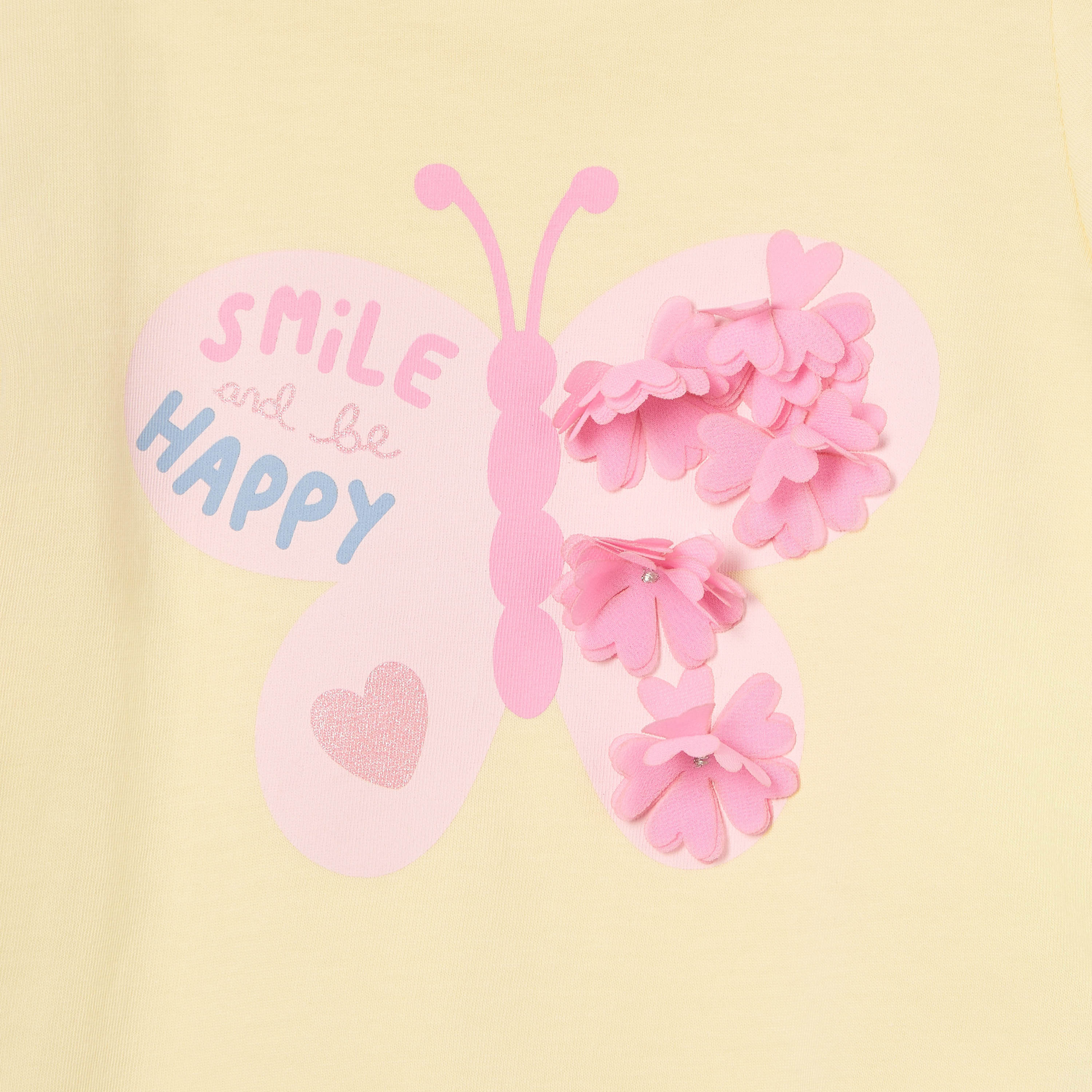 Juniors Floral Applique T-shirt with Short Sleeves-baby-girls-clothing-tshirts-image-2