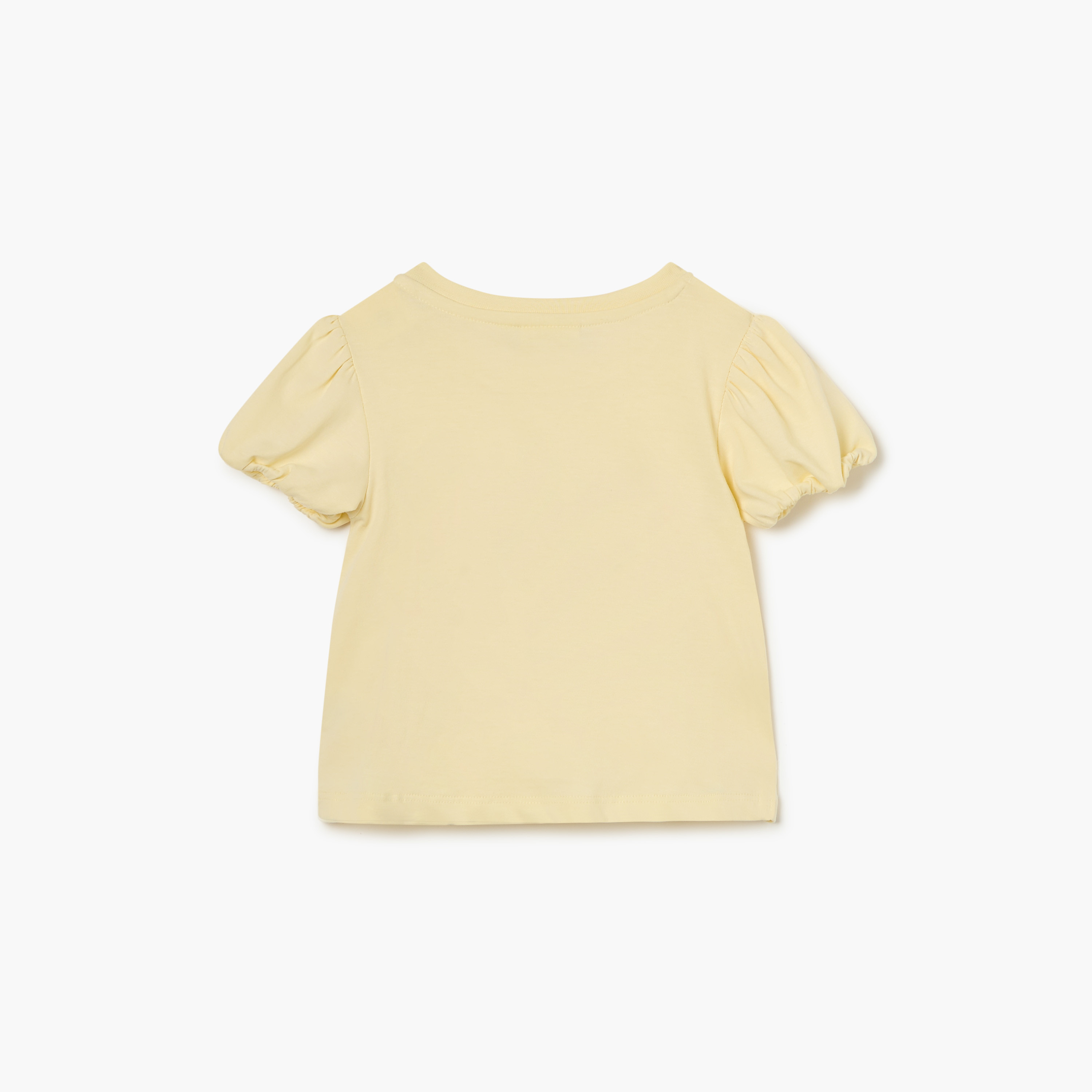 Juniors Floral Applique T-shirt with Short Sleeves-baby-girls-clothing-tshirts-image-4