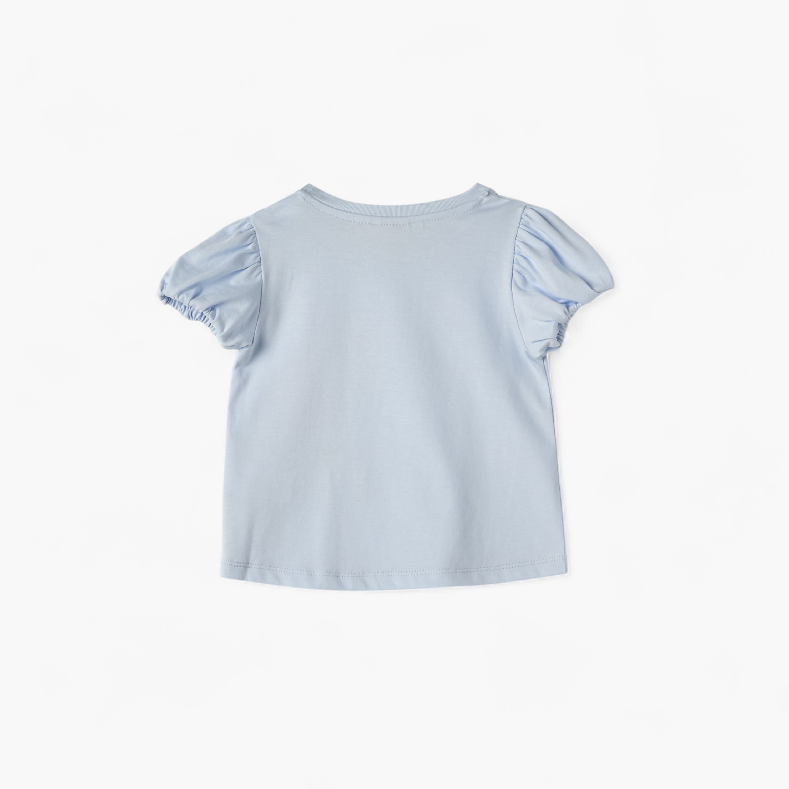 Juniors Unicorn Print T-shirt with Short Sleeves-baby-girls-clothing-tshirts-image-2