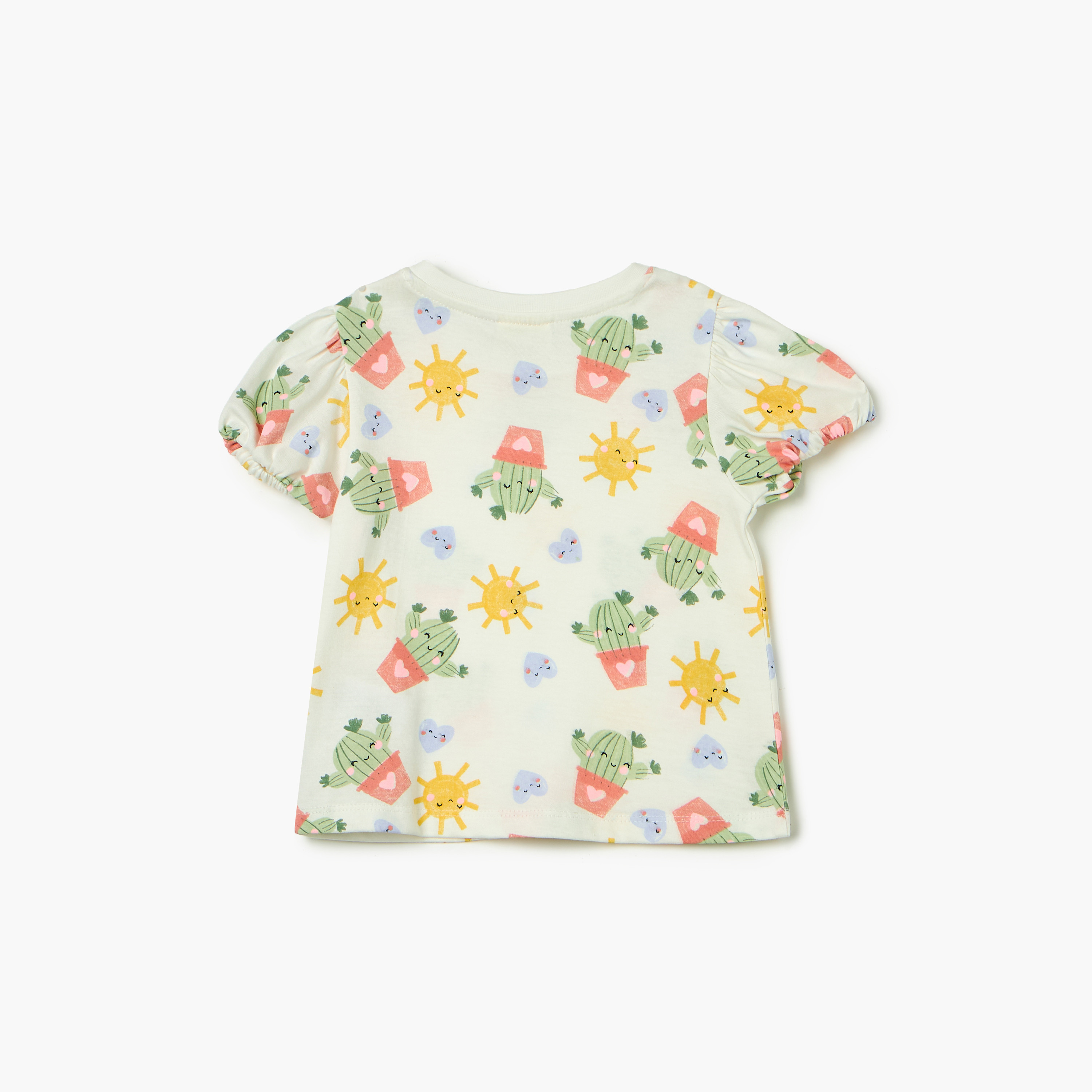 Juniors Printed T-shirt with Short Sleeves-baby-girls-clothing-tshirts-image-2